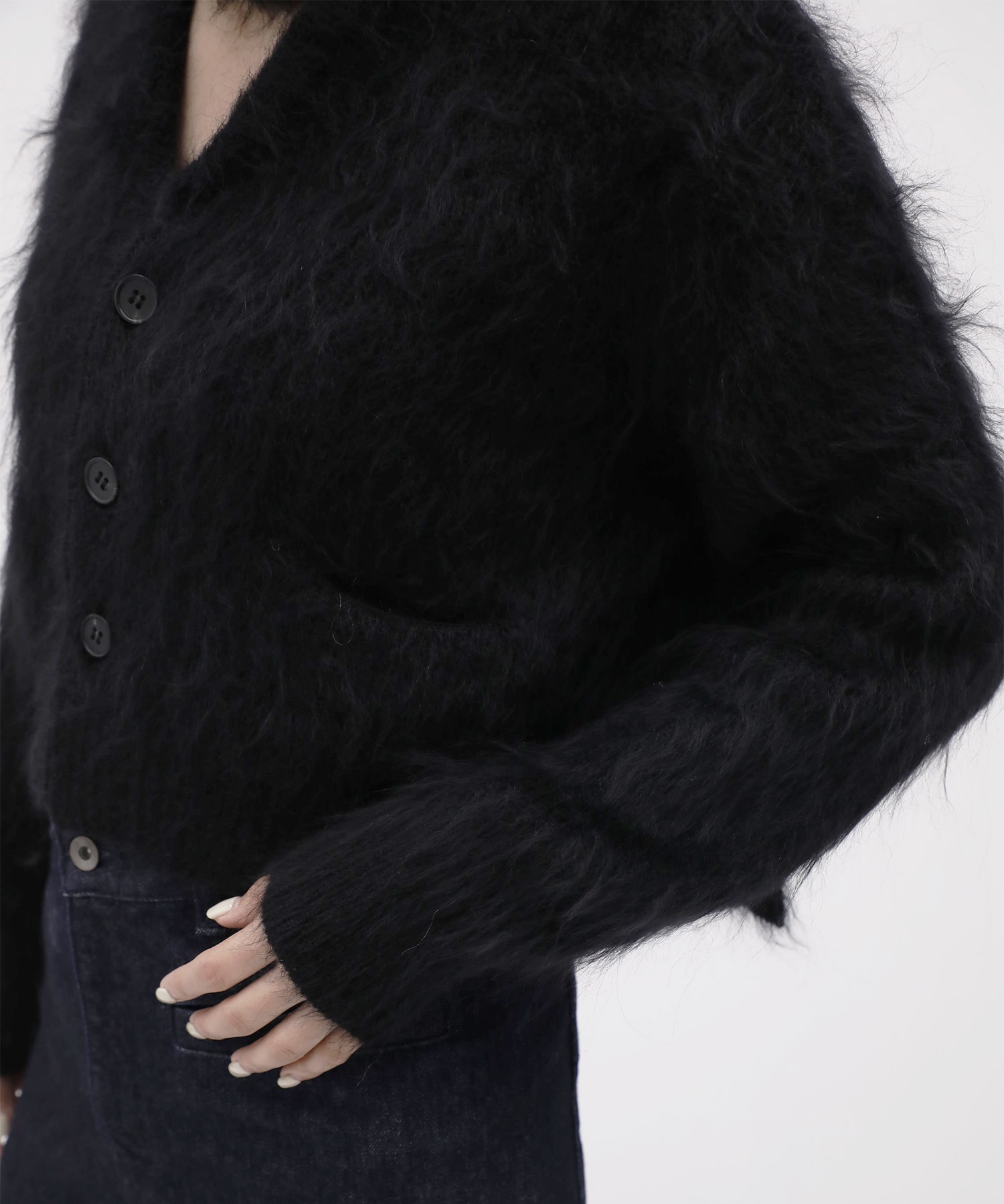 Mohair Knit Cardigan Cropped KEISUKEYOSHIDA