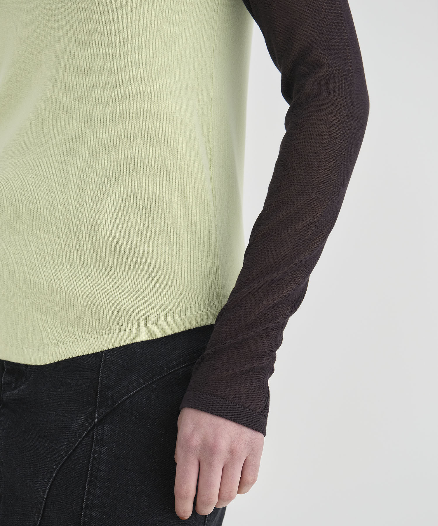 Sheer line Knit Tops RITAN