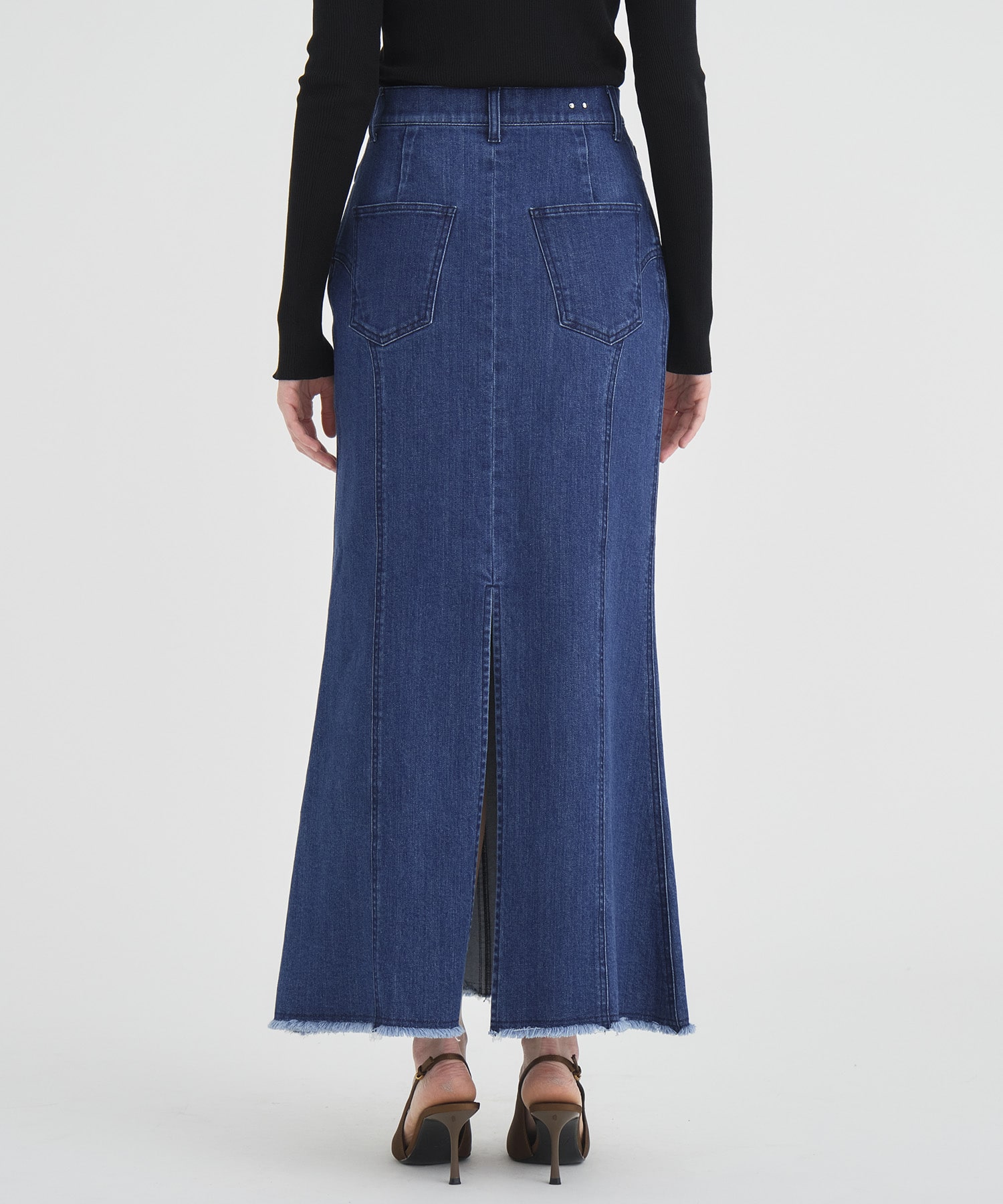 Cutting Stretch Denim Skirt RITAN
