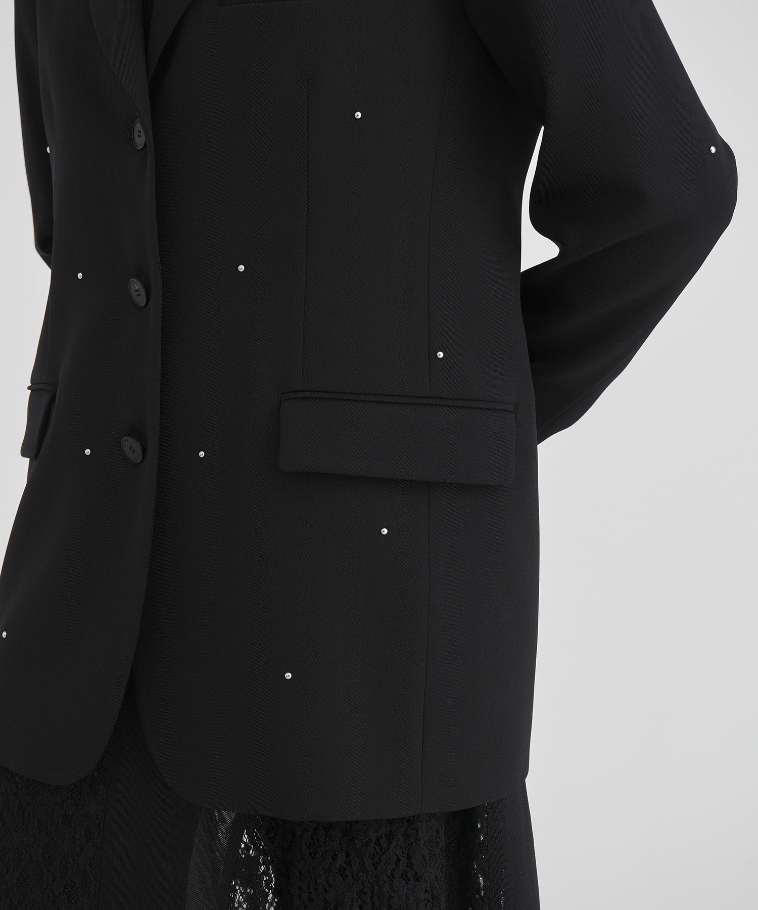Back Slit Motif Tailored Jacket RITAN