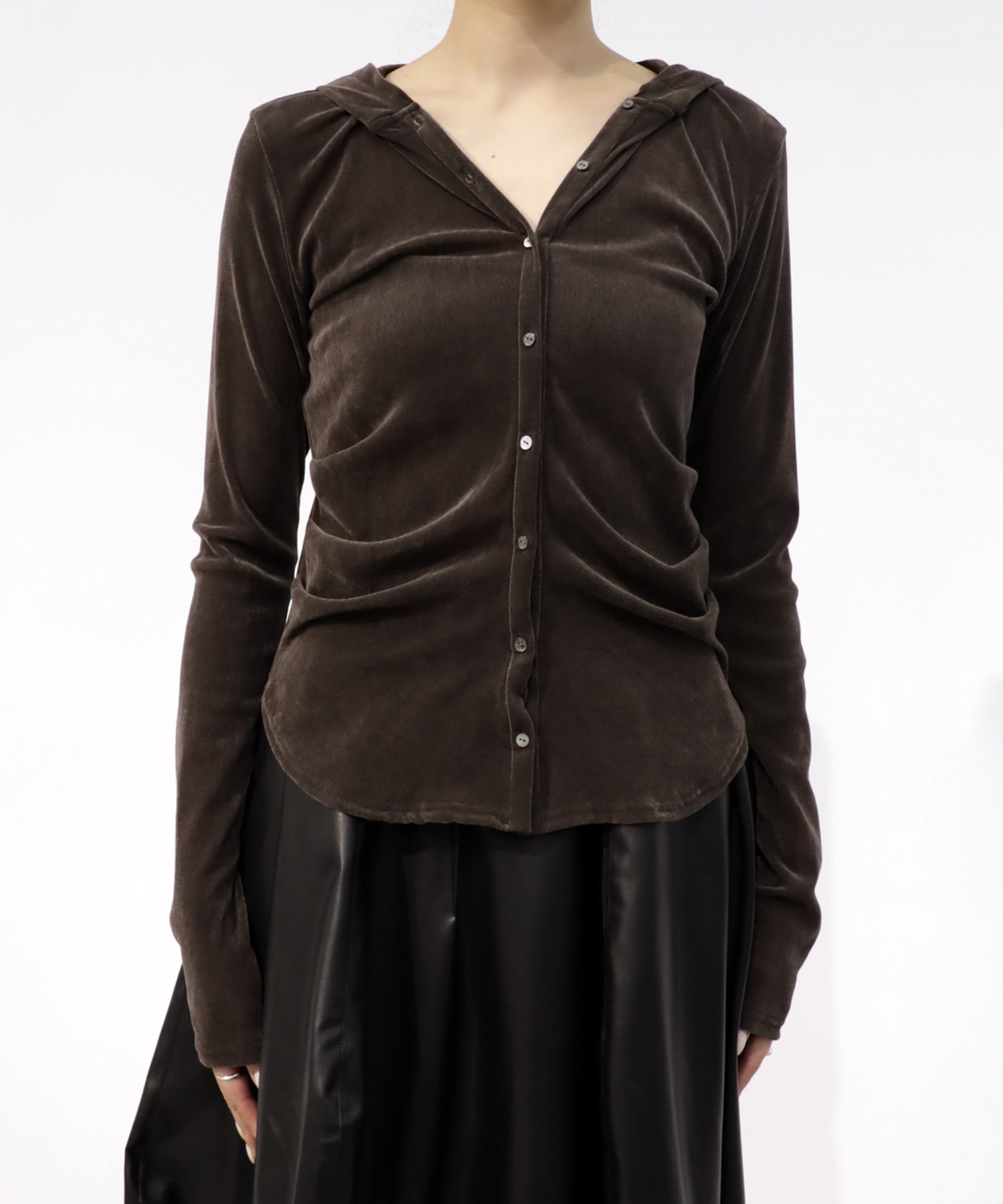 Velours Hoodie Cut Tops RITAN