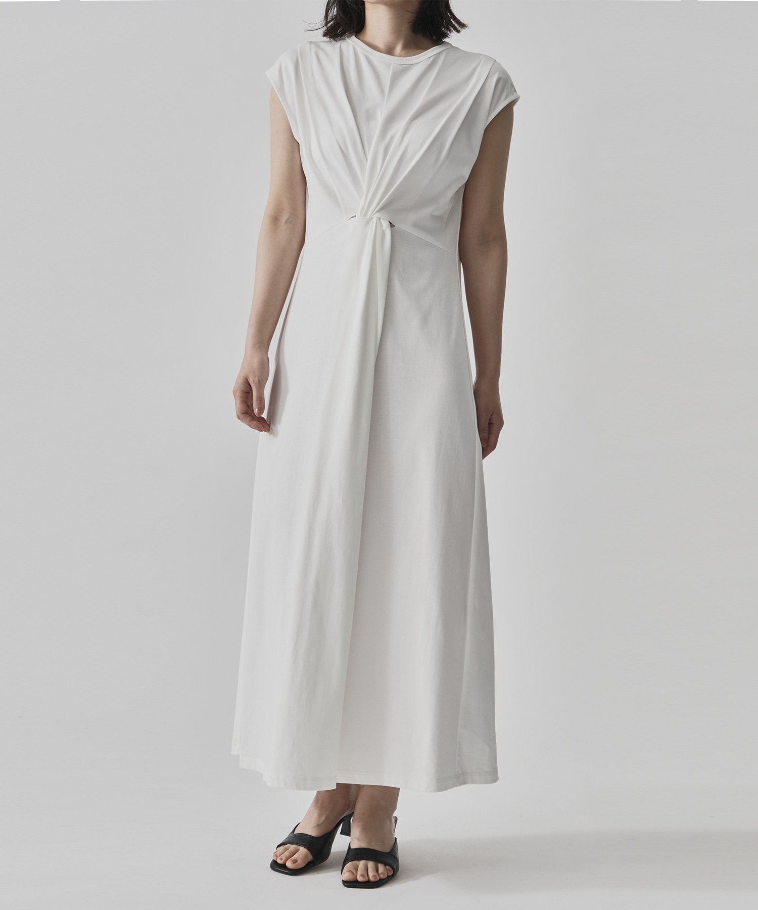 Shoulder Tuck Twist Dress CITY TOKYO