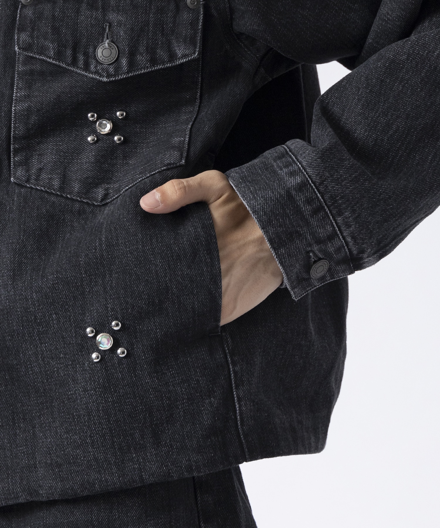 THE JEAN JACKET BLACK & SILVER STARS TANAKA