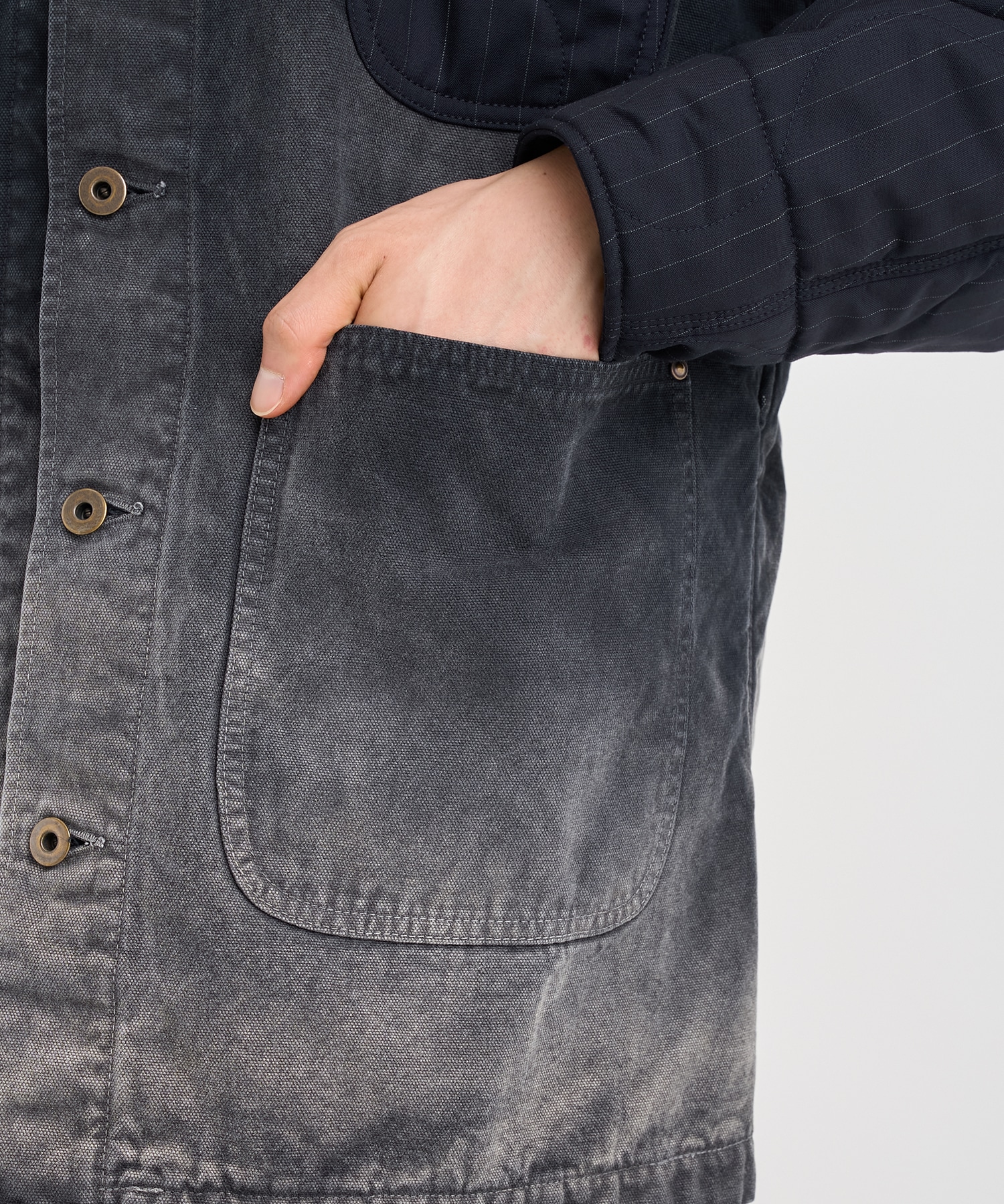 Vintage-effect work coat KHOKI
