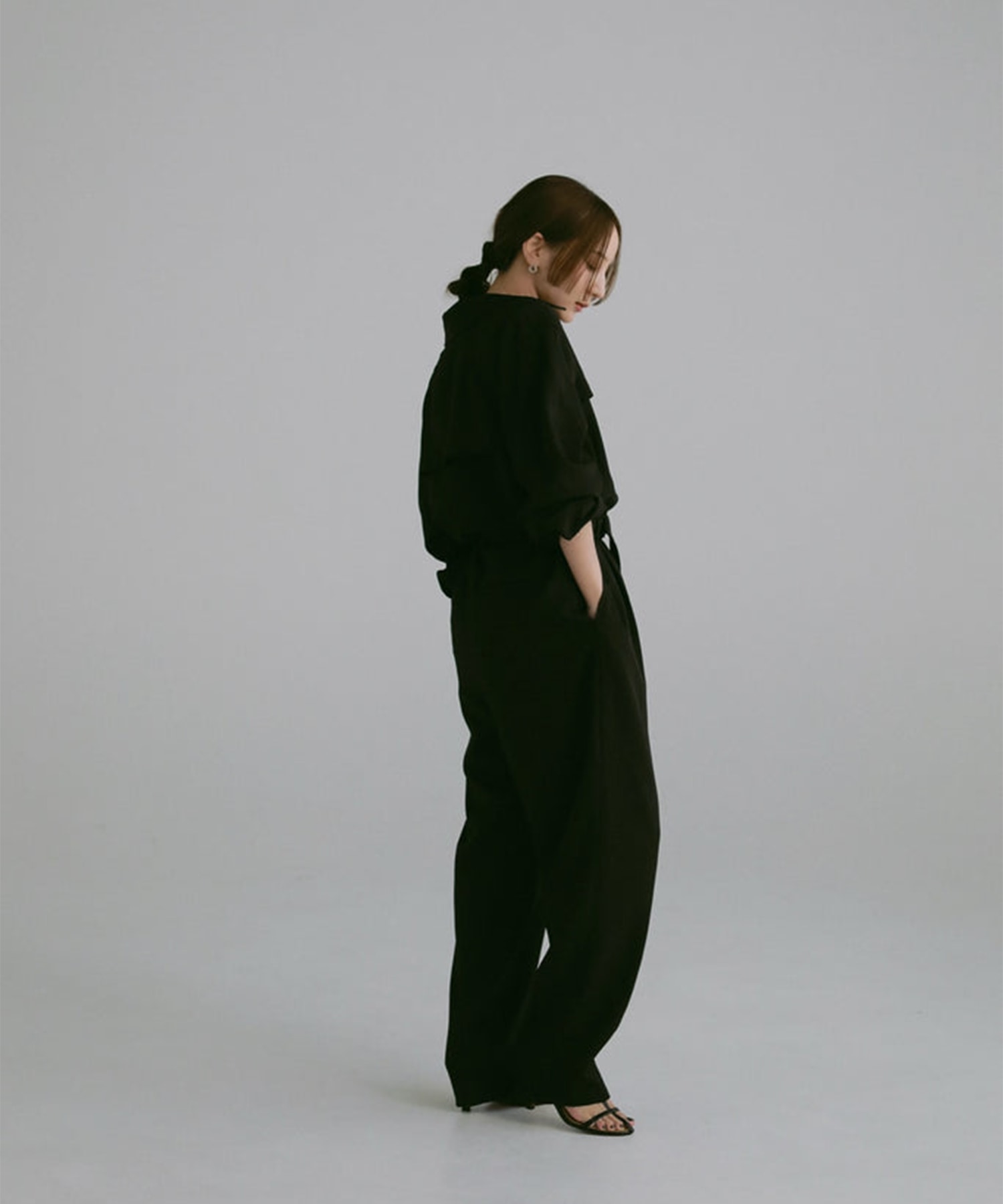 trench collar jumpsuit Louren