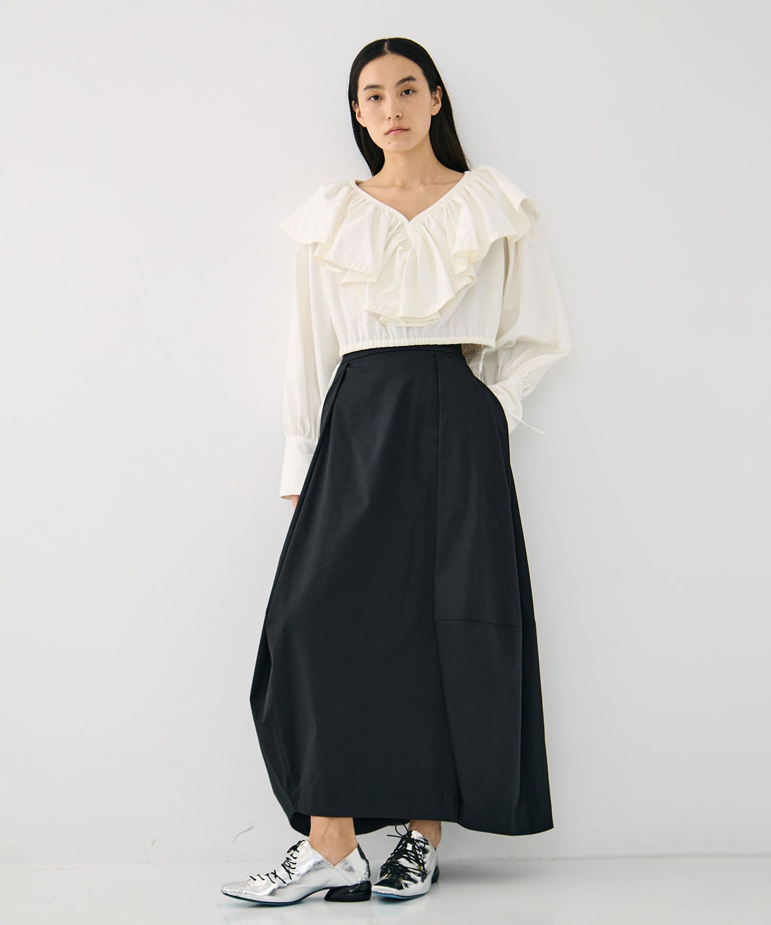 lace-up square toe  pumps MANA