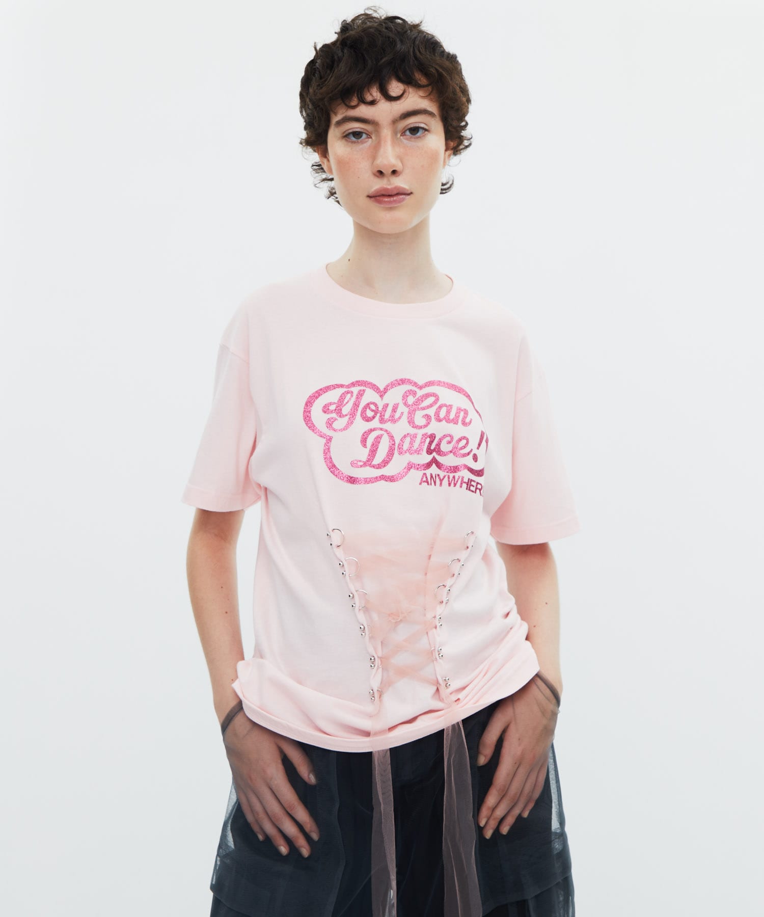 CP-25222B　Lace Up Tee Chika Kisada
