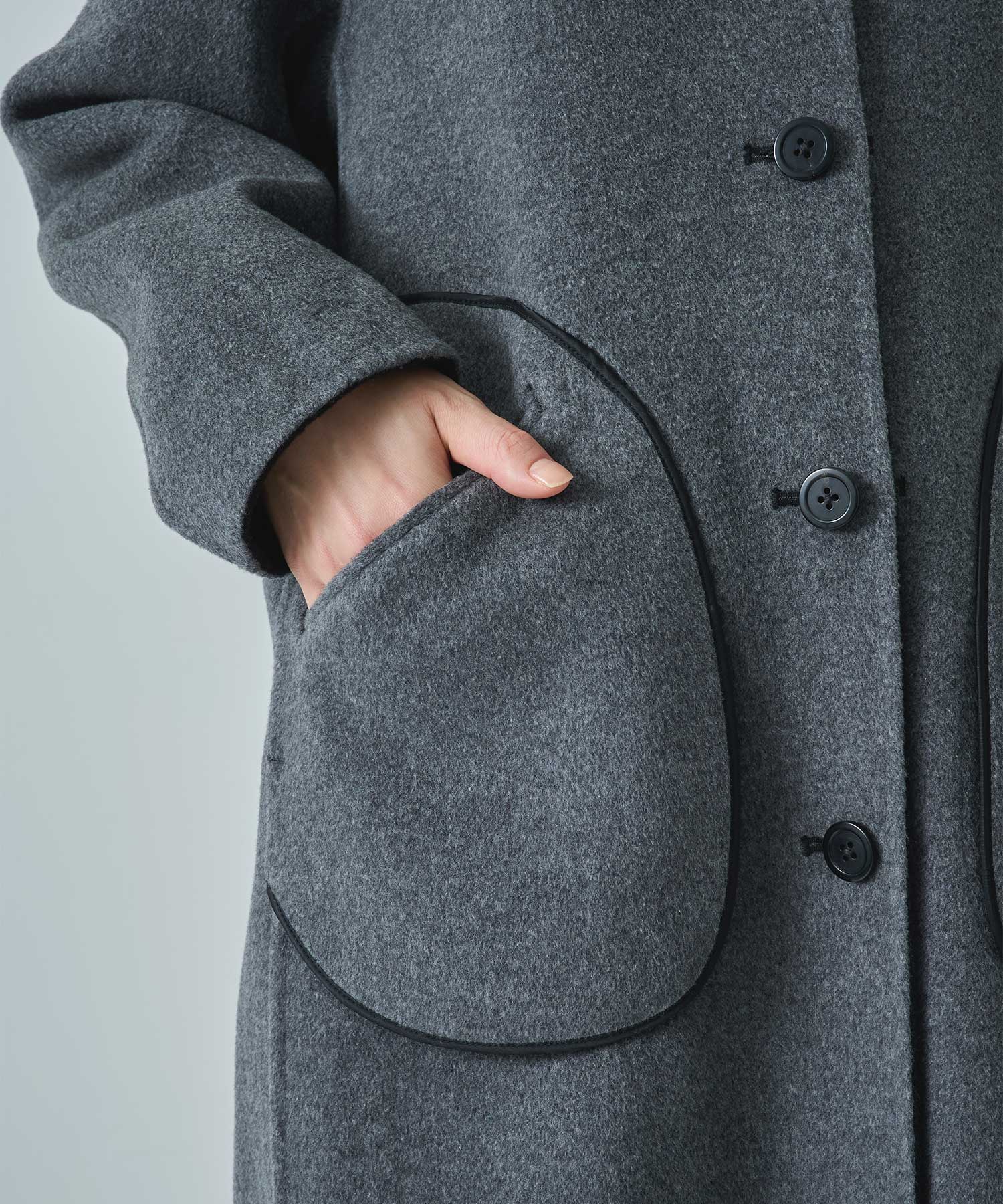 CASHMERE/SILK/WOOL STAND OVER COAT THE TOKYO