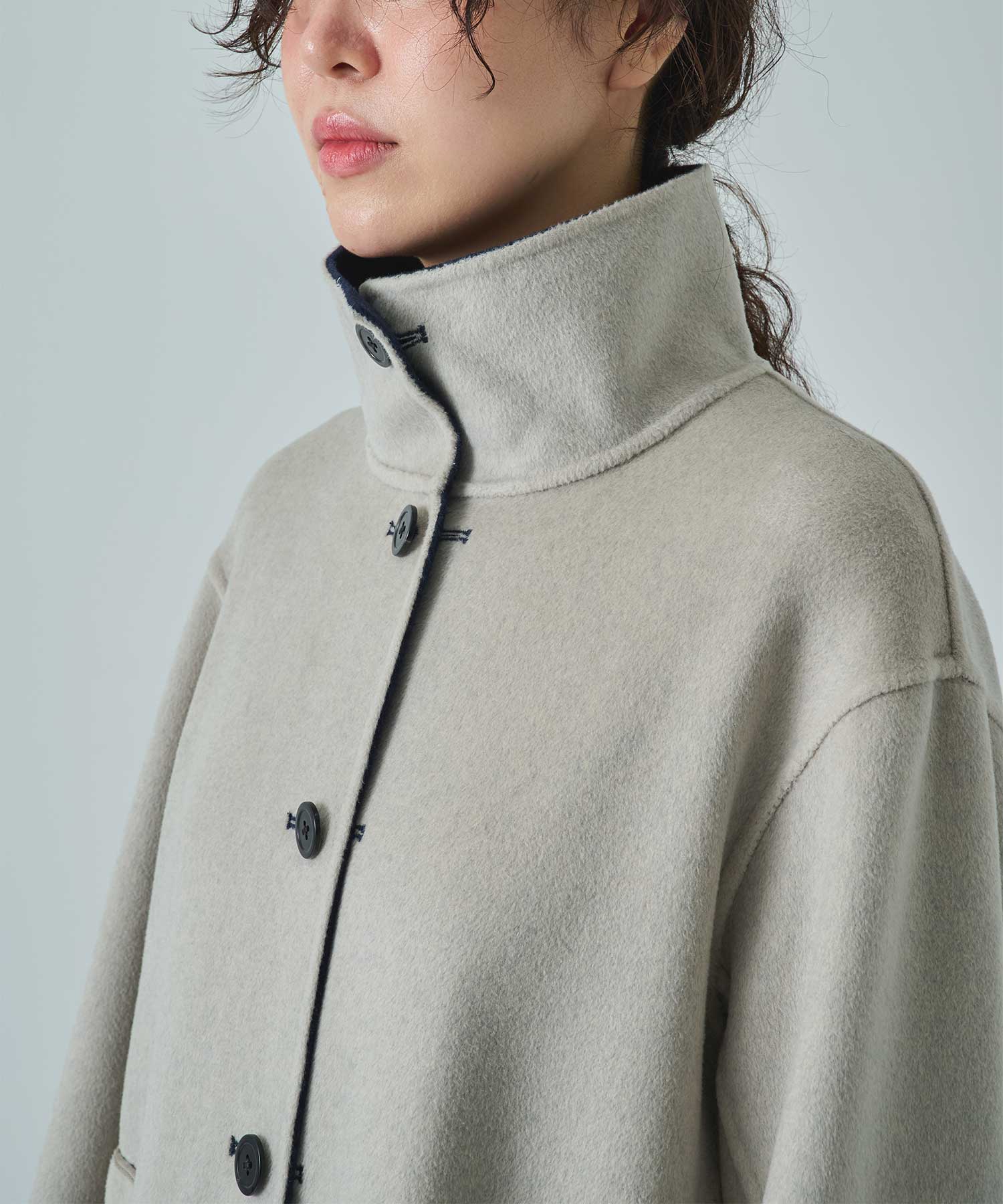 CASHMERE/SILK/WOOL STAND OVER COAT THE TOKYO