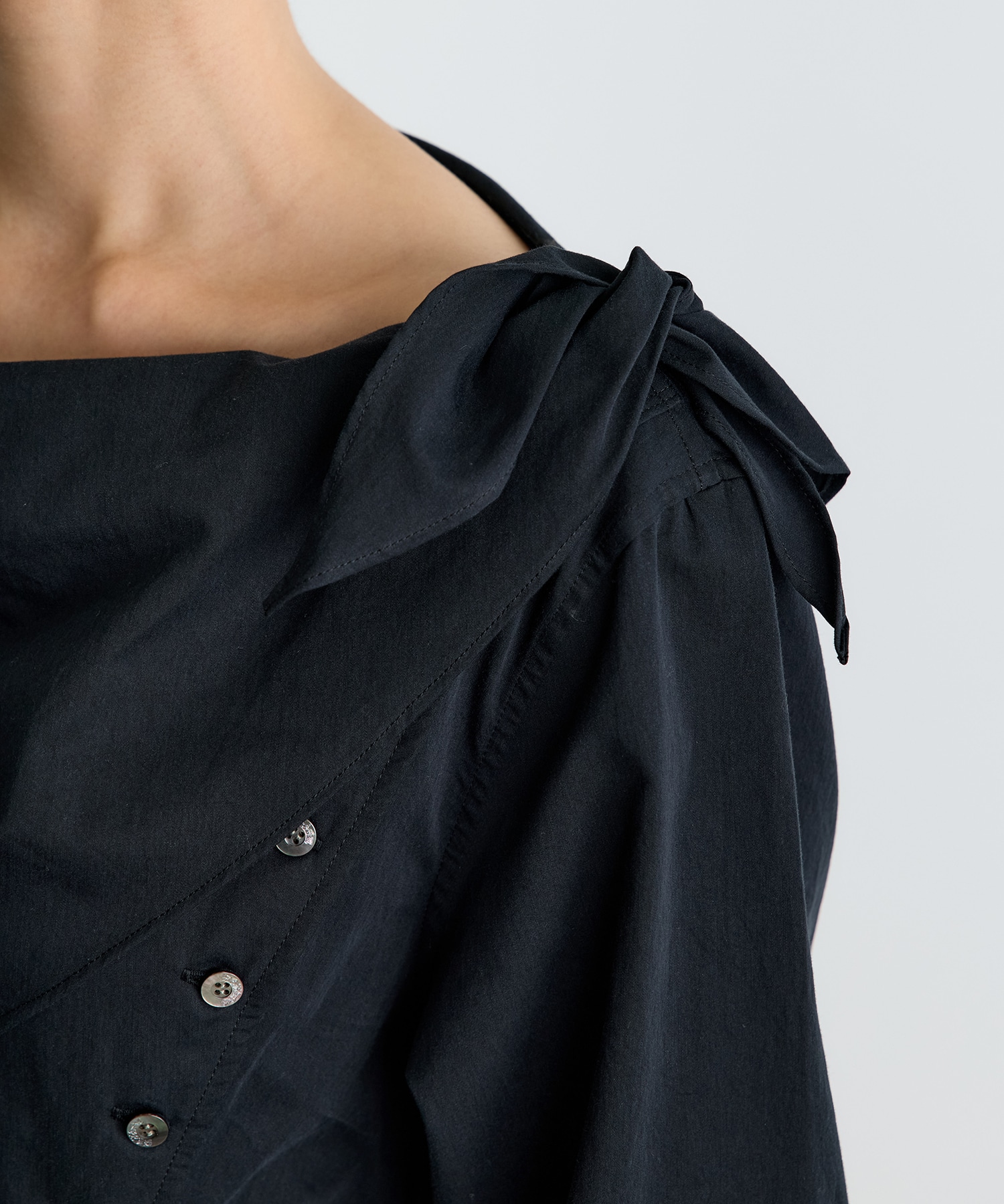 ORGANIC COTTON SCARF COLLAR BLOUSE FETICO