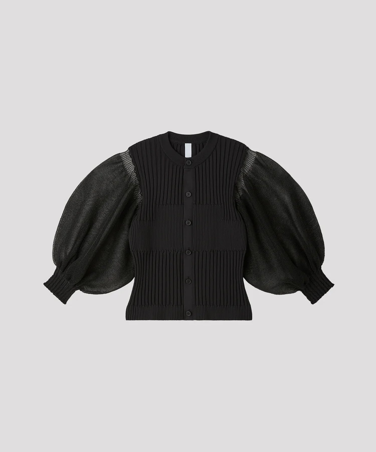 FLUTED LUCENT PUFF SLEEVE CARDIGAN CFCL