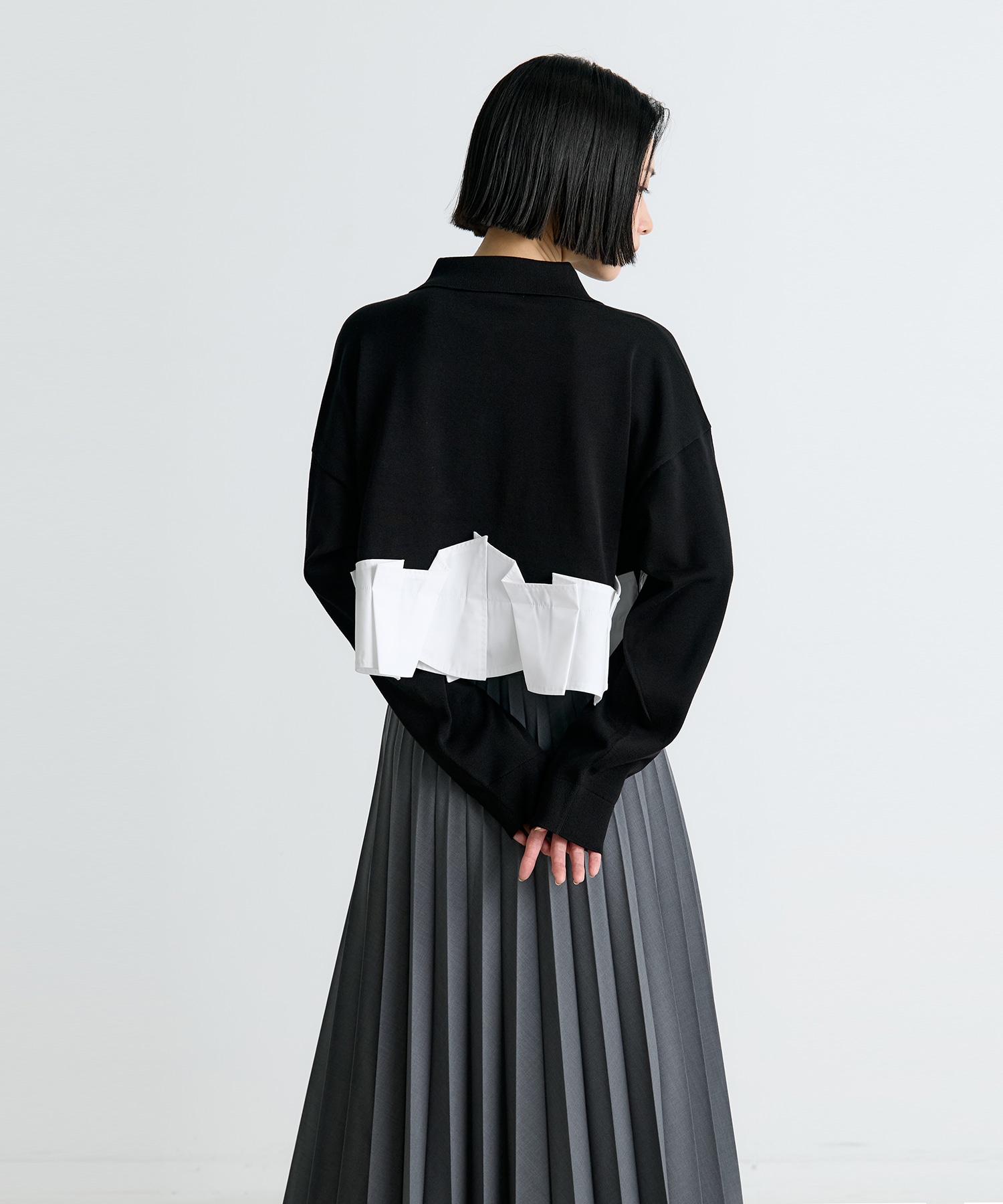 TACK DOCKING-HEM CARDIGAN ENFOLD