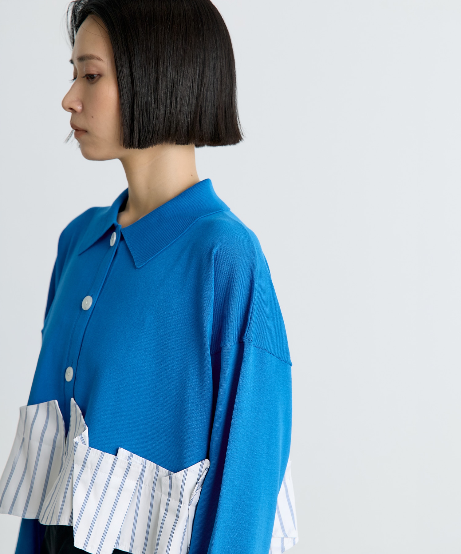 TACK DOCKING-HEM CARDIGAN ENFOLD