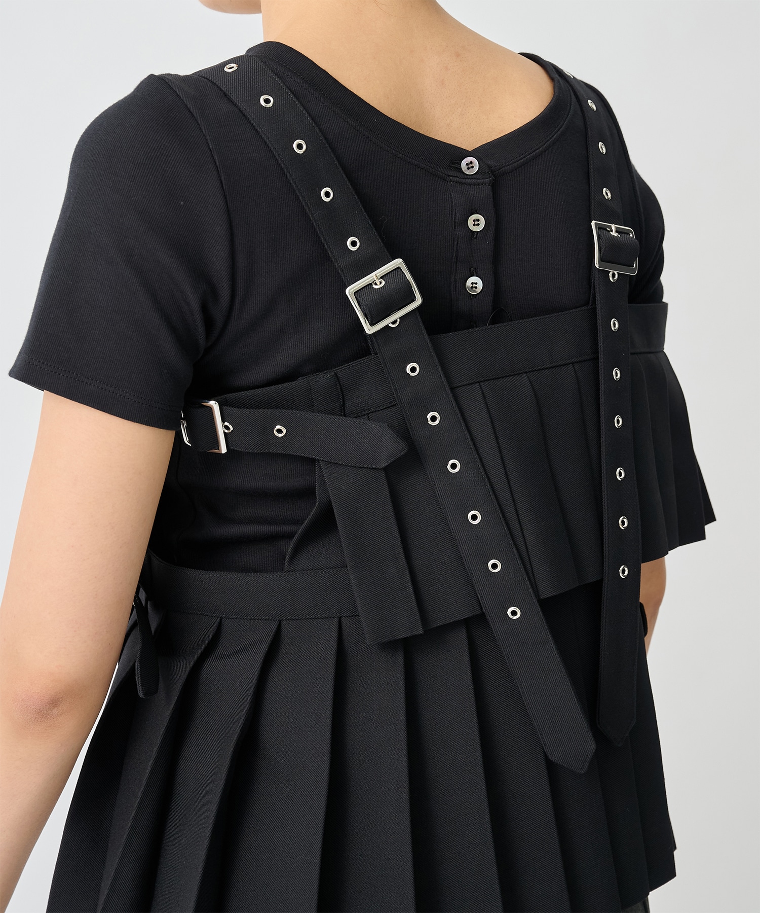 3R-V008-051 Pleats Bustier noir kei ninomiya