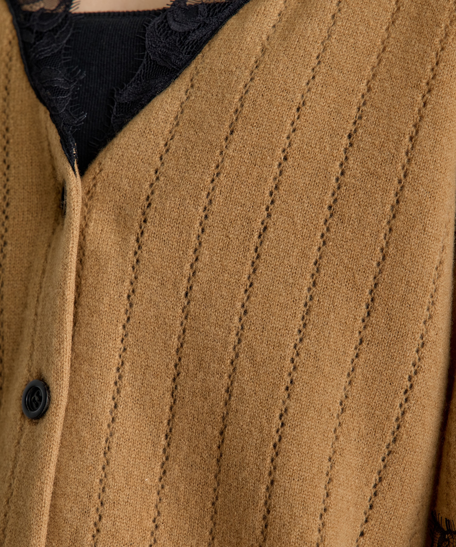 OVERSIZED HAIRY LACE PANELED KNIT CARDIGAN FETICO