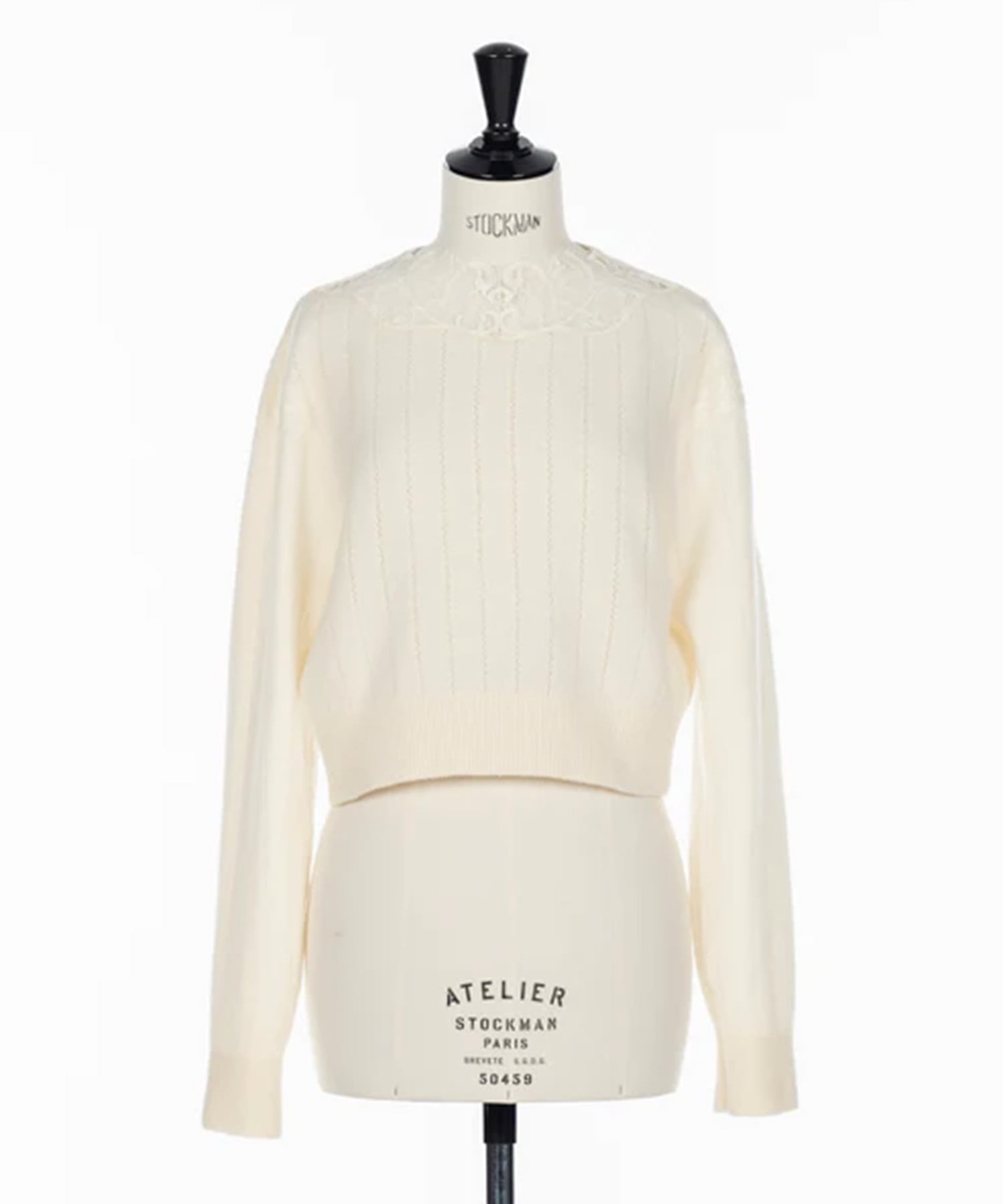 HAIRY LACE PANELED CROPPED PULLOVER FETICO