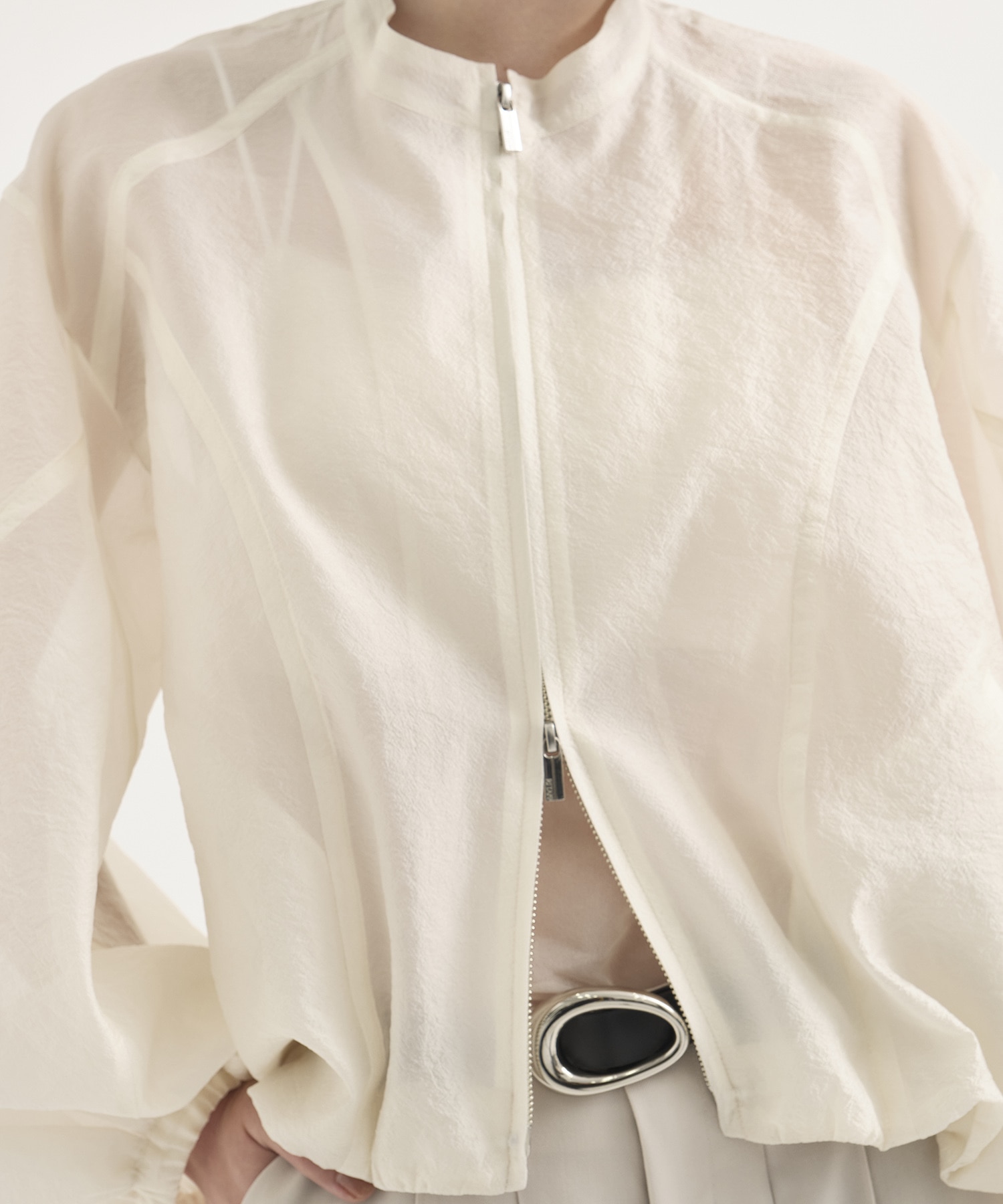 Rough Over Sheer Blouson RITAN