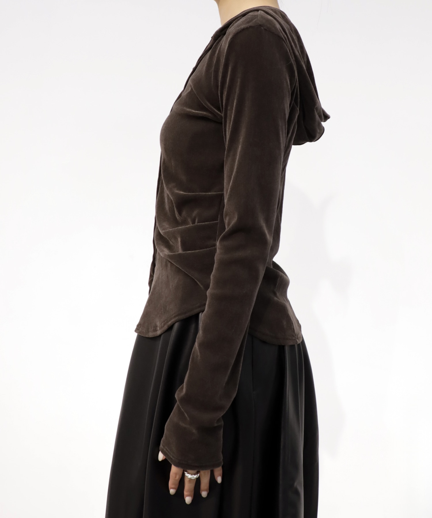 Velours Hoodie Cut Tops RITAN