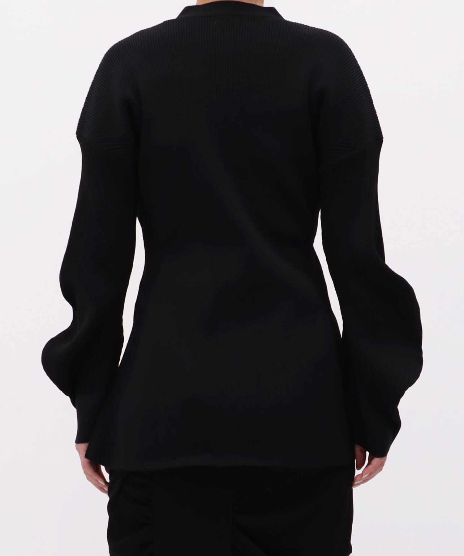 Arch Sleeve Rib Knit Cardigan RITAN