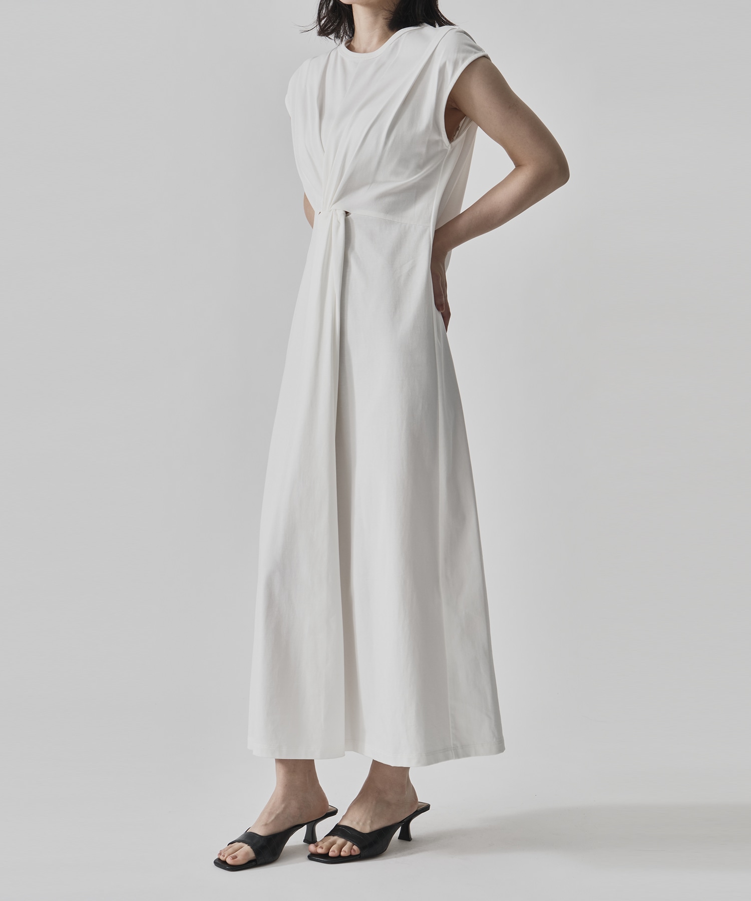 Shoulder Tuck Twist Dress CITY TOKYO