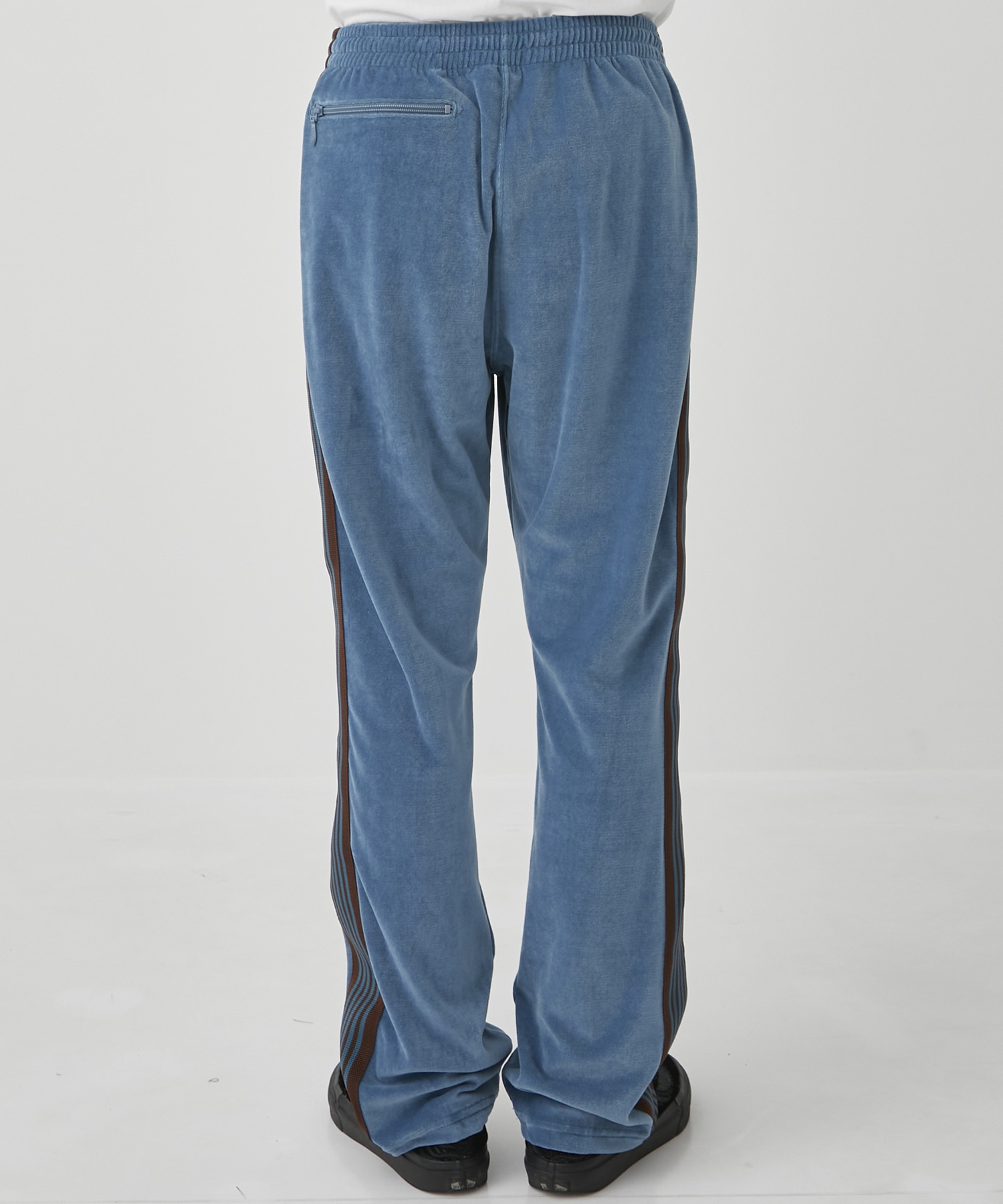 Needles Narrow Track Pant Velour Blue |