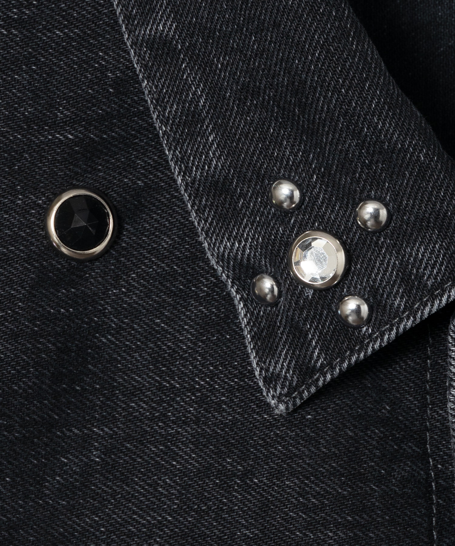 THE JEAN JACKET BLACK & SILVER STARS TANAKA