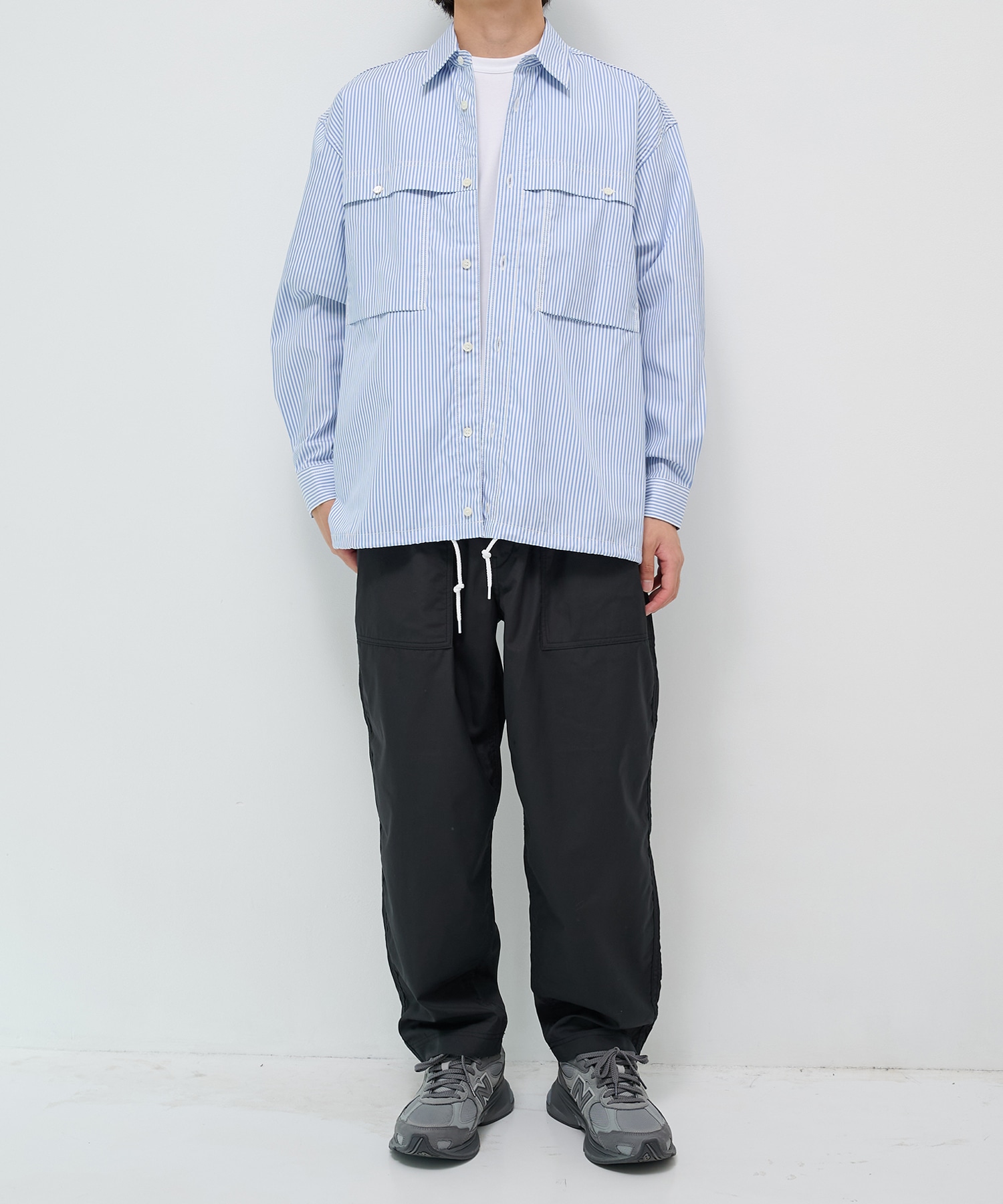 【コムデギャルソンオム】綿ストライプオックス L/S SH COMME des GARCONS HOMME