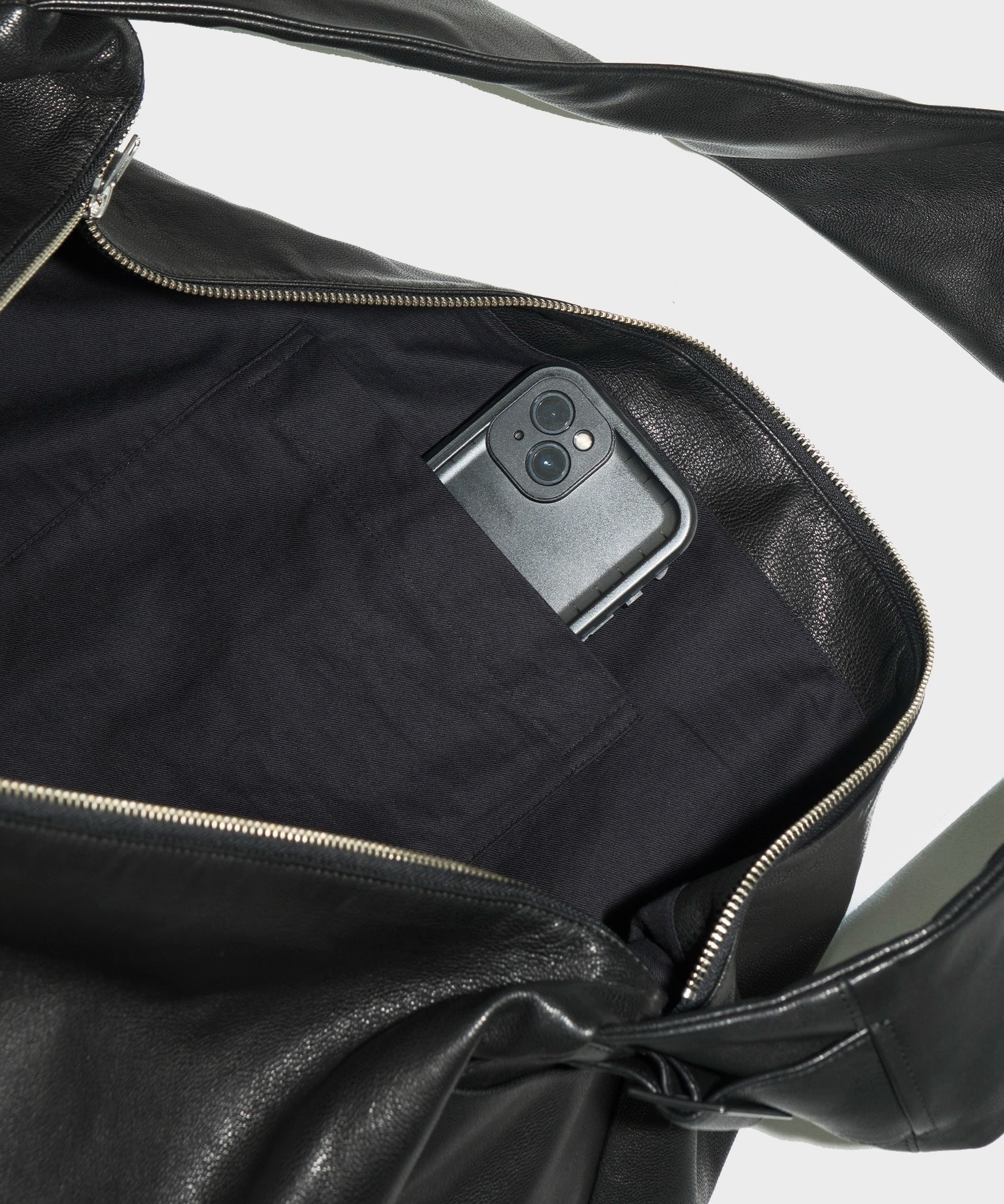 【シュタイン】ST.1674 GOAT LEATHER SHIRRING HANDLE SHOULDER BAG ssstein