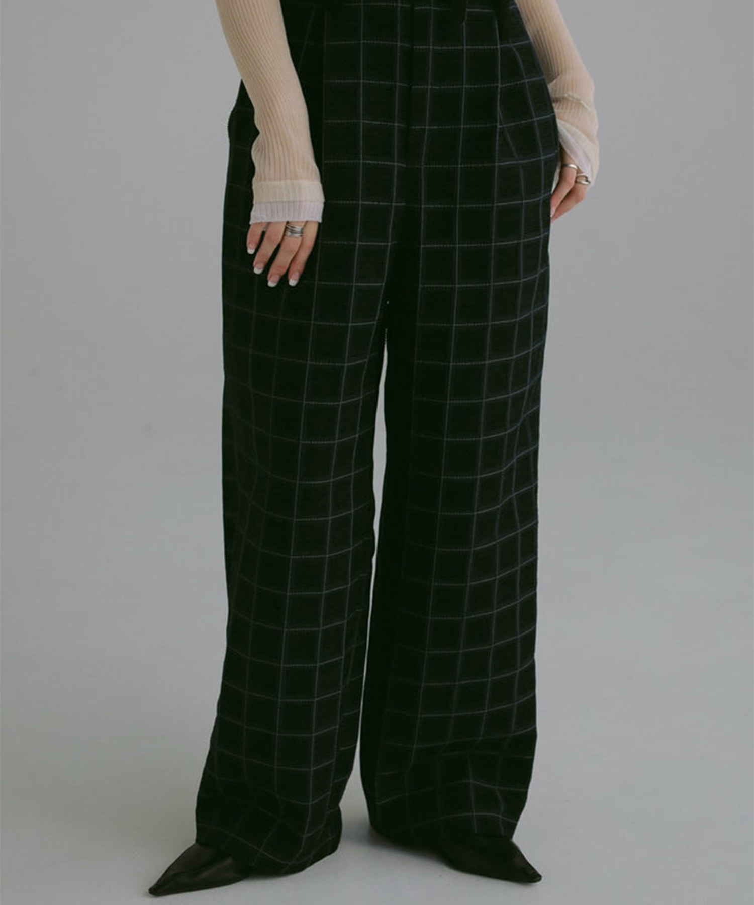 velvet jacquard check pants Louren