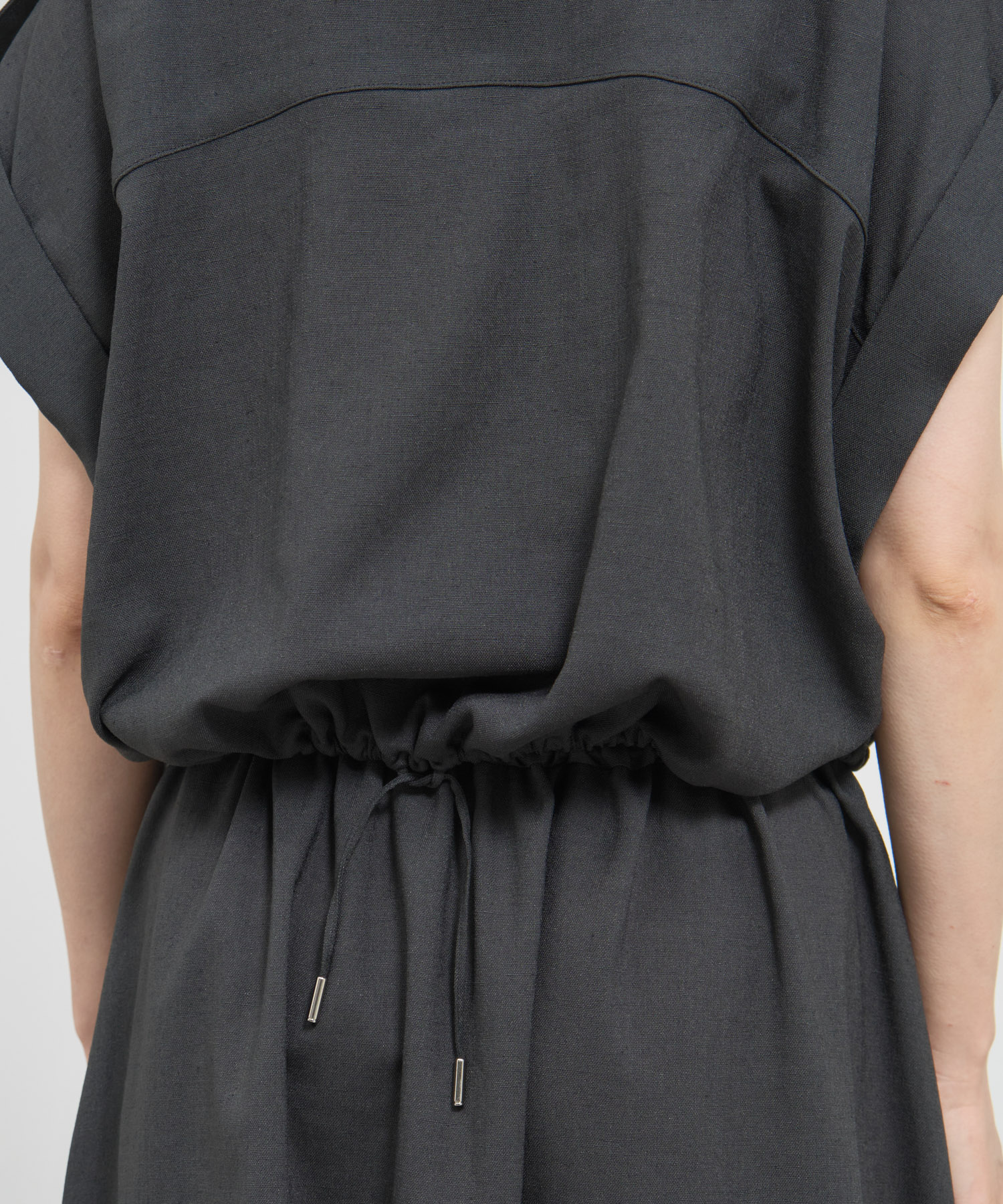 Stand Collar Weist Gather Blouse THE TOKYO