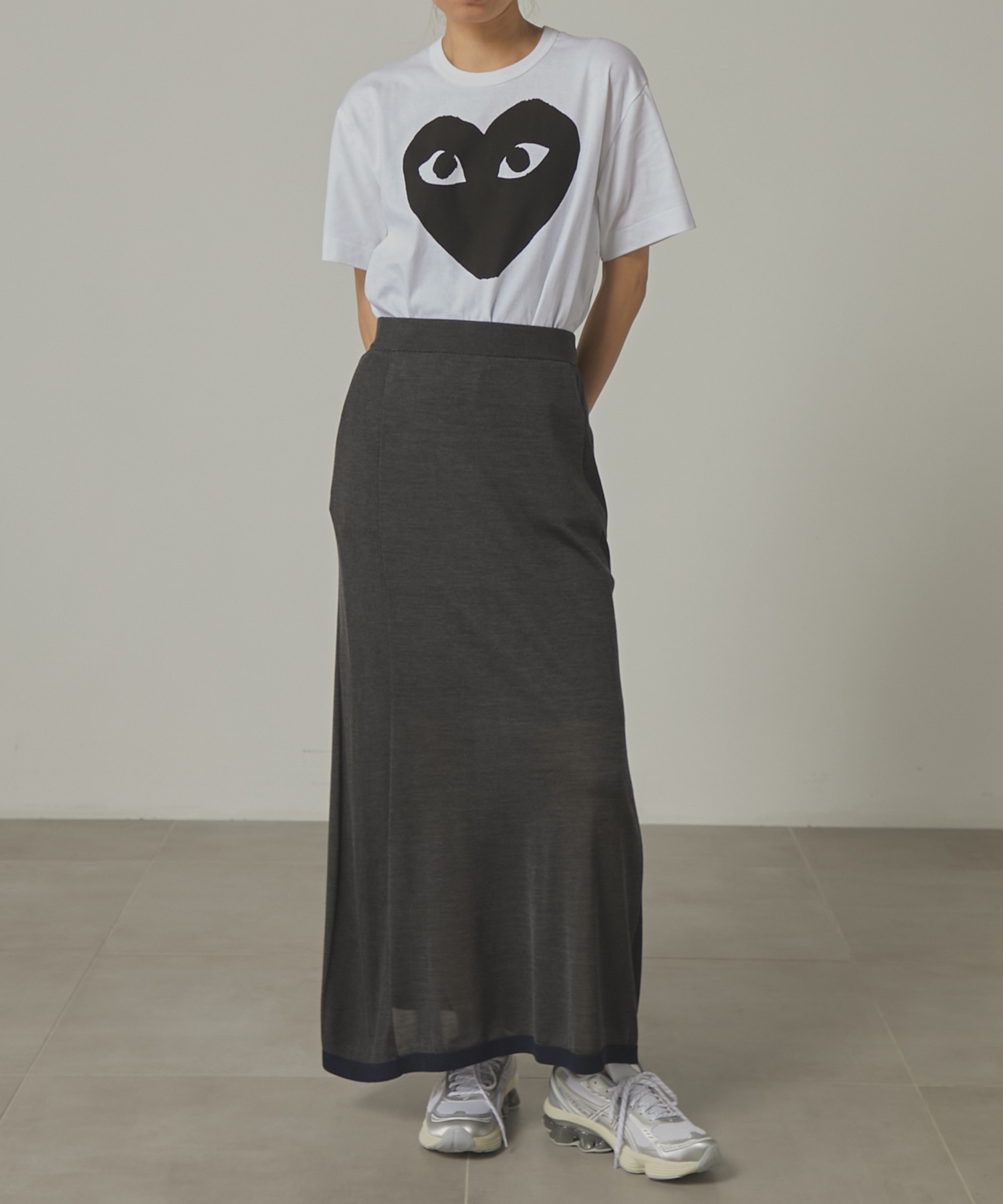 別注 Washable Silk Pencil Skirt CINOH