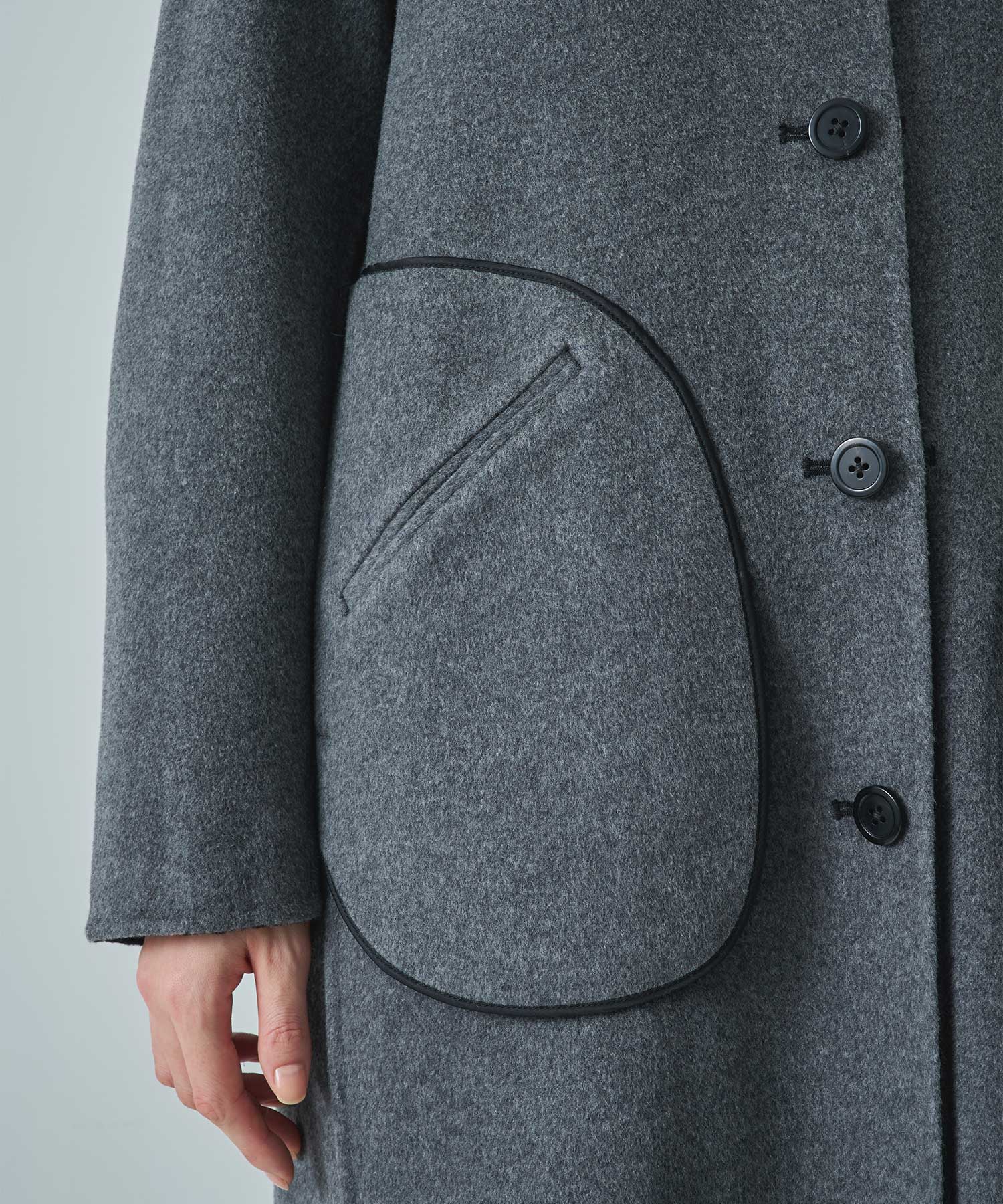 CASHMERE/SILK/WOOL STAND OVER COAT THE TOKYO