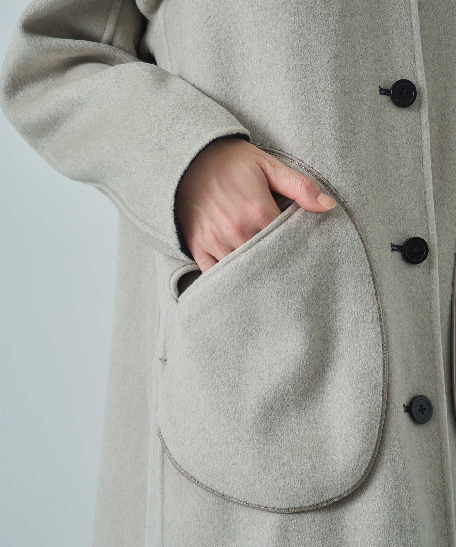 CASHMERE/SILK/WOOL STAND OVER COAT THE TOKYO