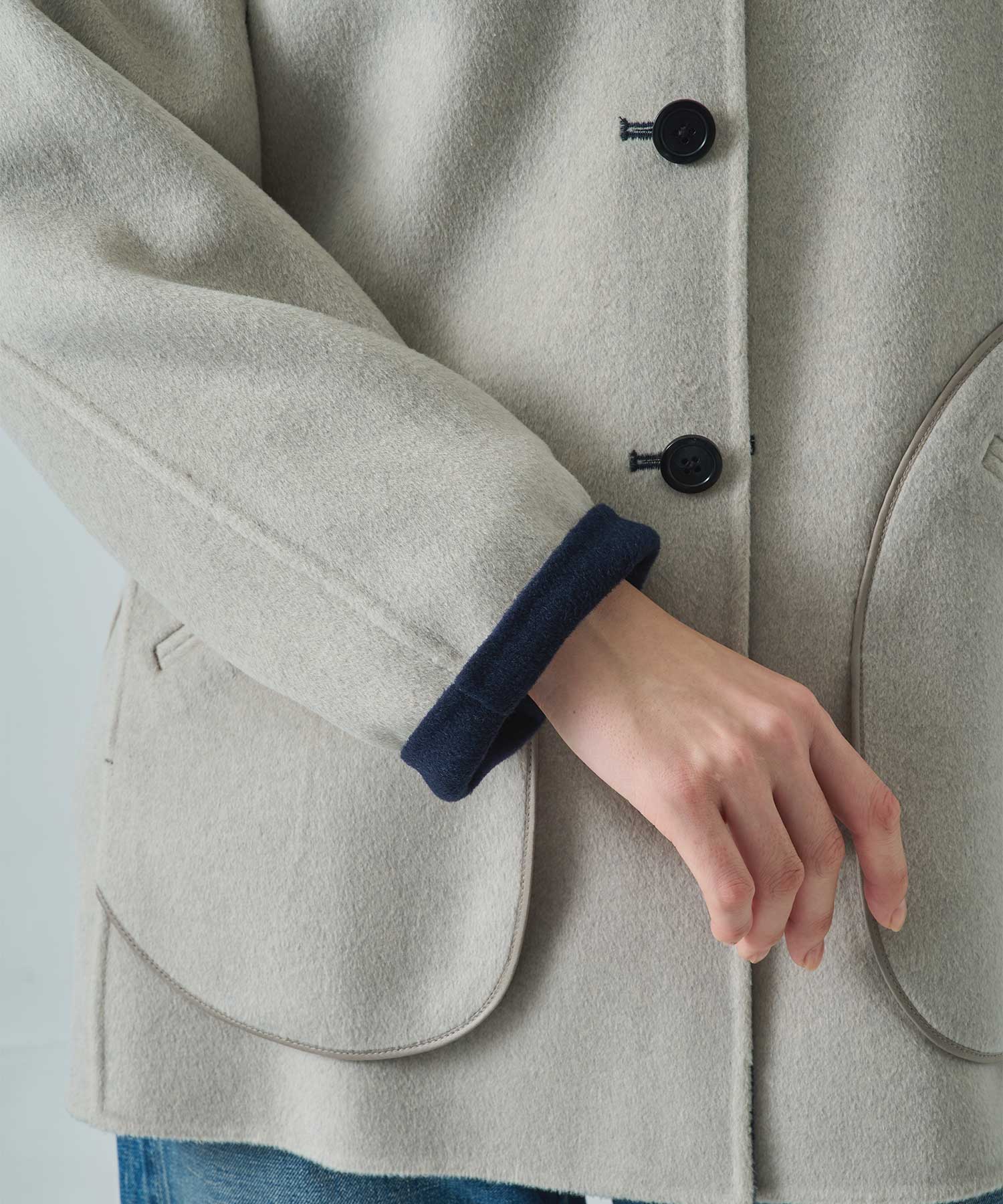 CASHMERE/SILK/WOOL SHORT COAT THE TOKYO