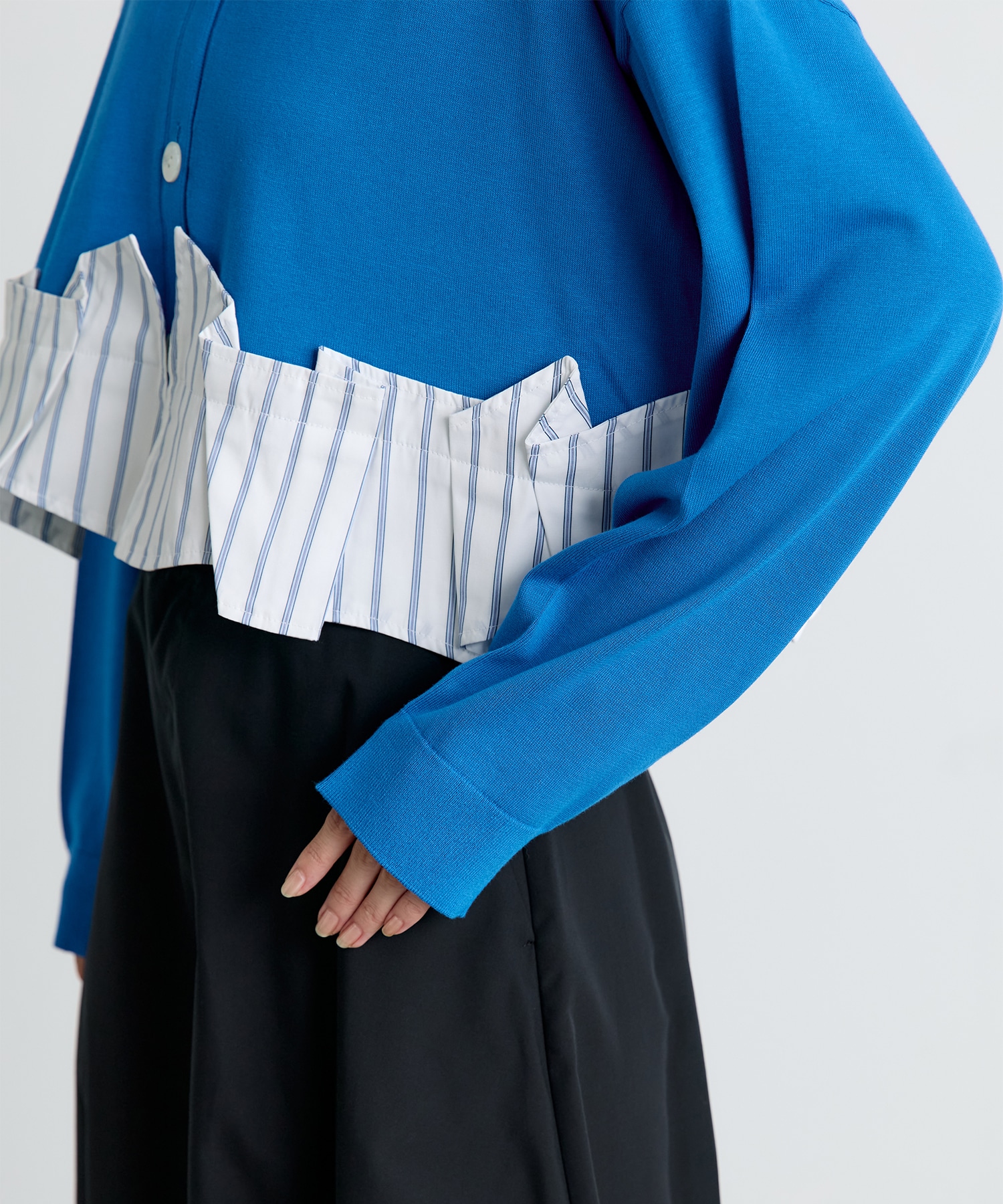 TACK DOCKING-HEM CARDIGAN ENFOLD
