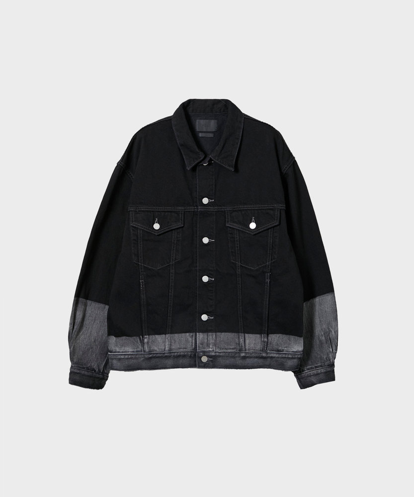 LASER PROCESSED DENIM TRUCKER JACKET YOKE