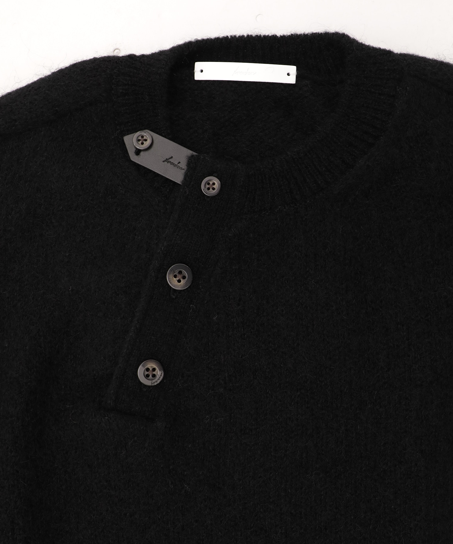 【イレニサ】別注LEATHER ELBOW PATCH MOHAIR KNIT PO 