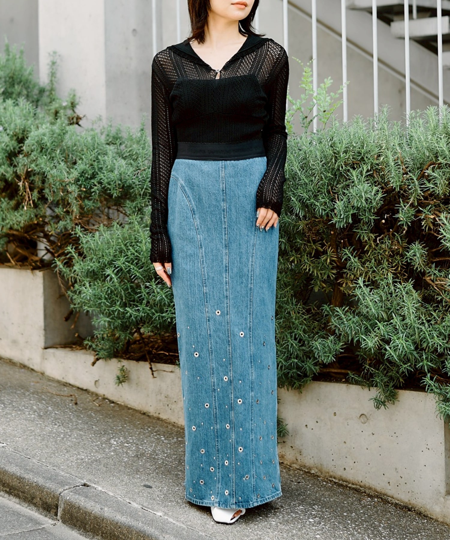 LACE KNIT SAILOR COLLAR BODYSUIT FETICO