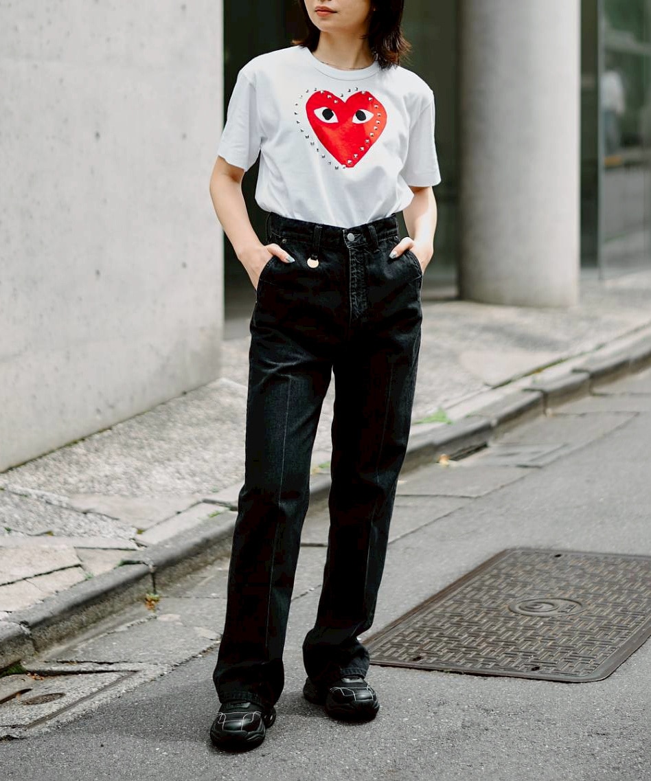 T-SHIRT LOGO STUD STUD PRINT PLAY Comme des Garcons