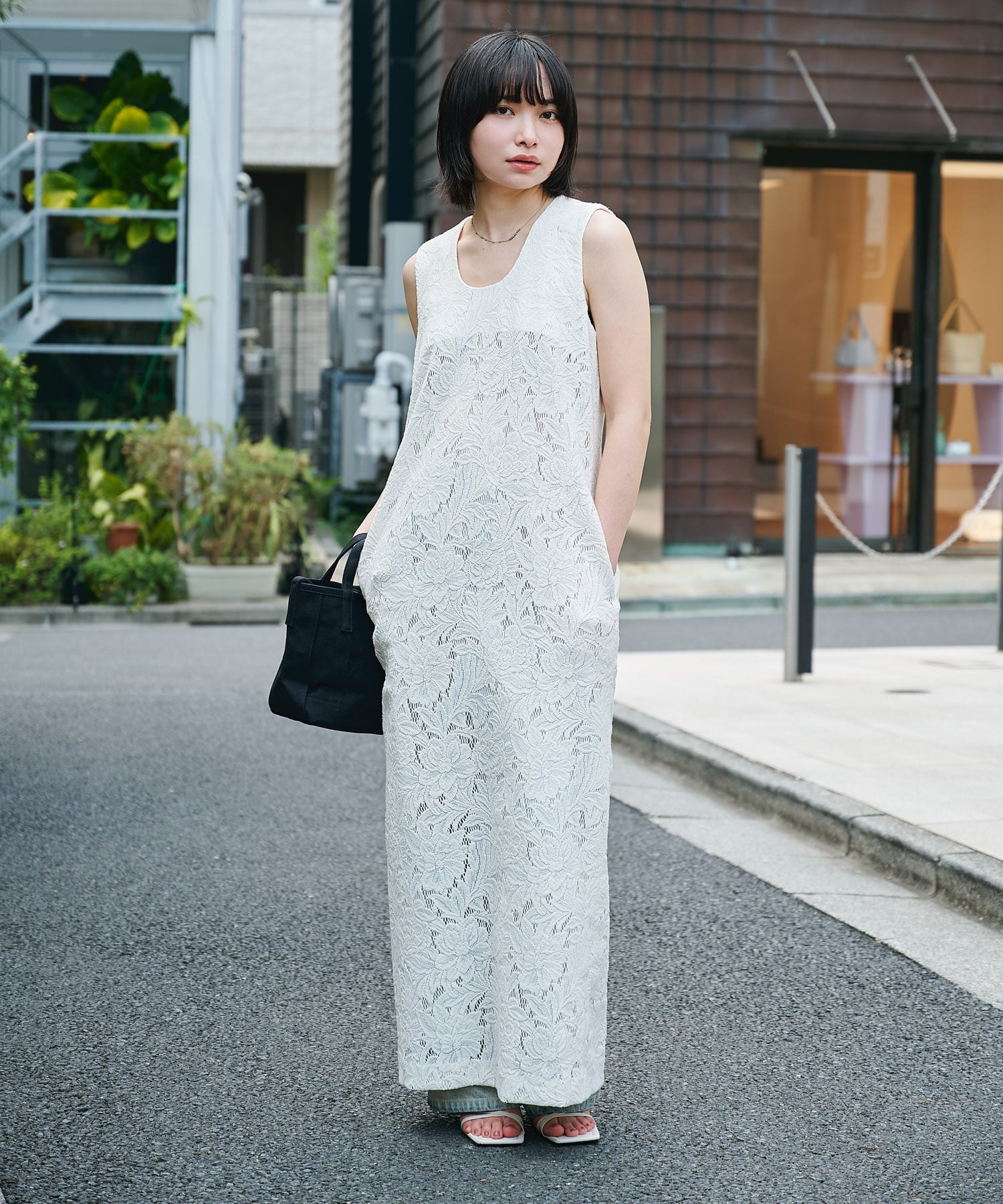 flower jacquard lace dress Louren