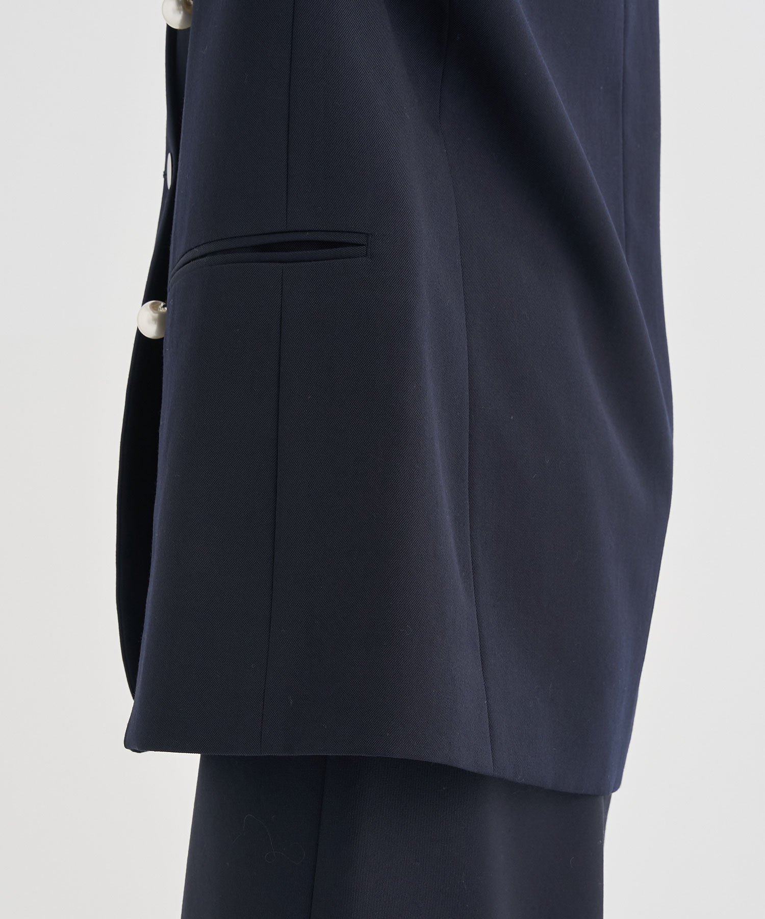 BLACK FORMAL NO COLLAR JACKET CINOH