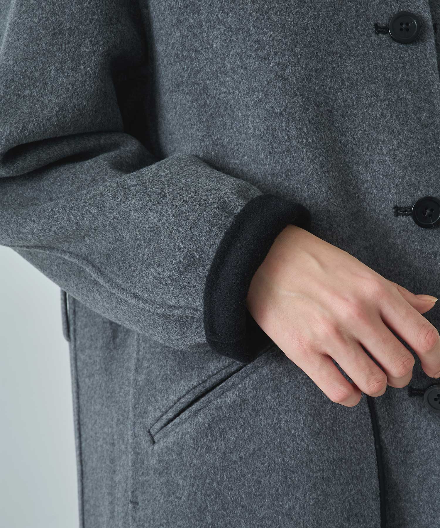 CASHMERE/SILK/WOOL STAND OVER COAT THE TOKYO