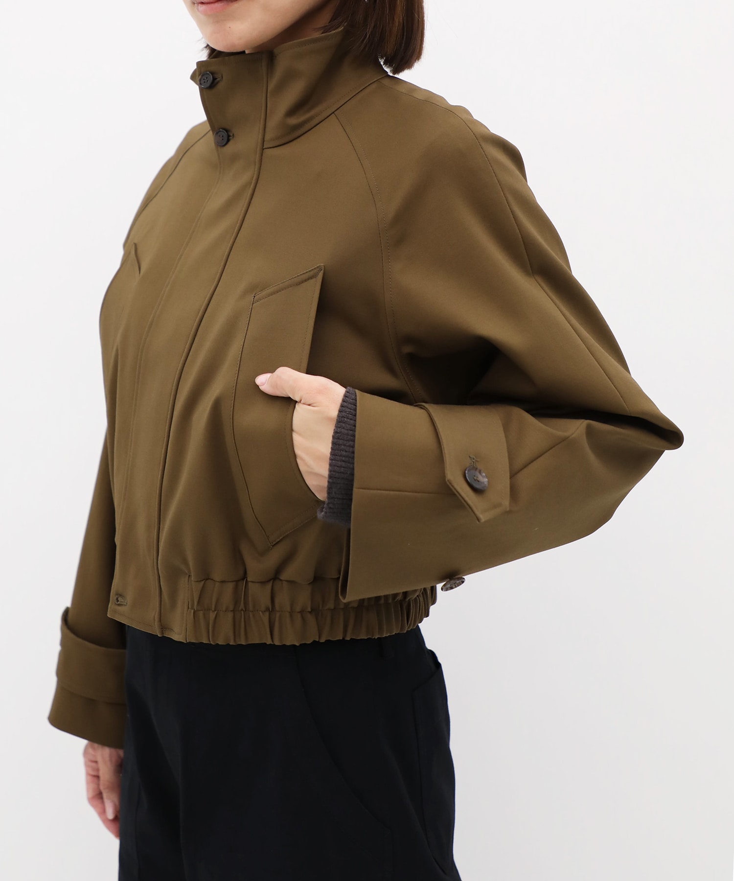 Double Cloth Stand Collar Blouson CITY TOKYO