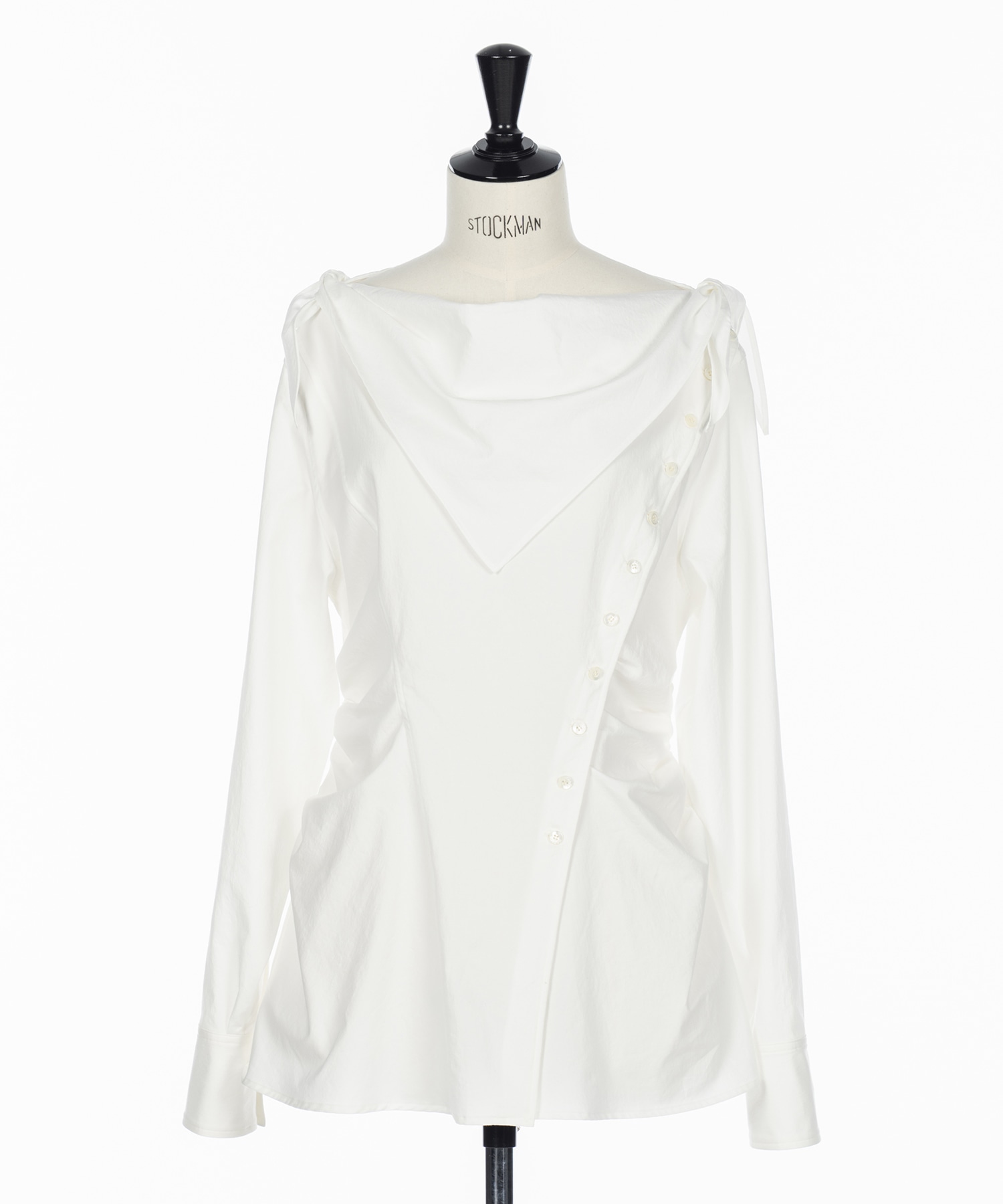 ORGANIC COTTON SCARF COLLAR BLOUSE FETICO