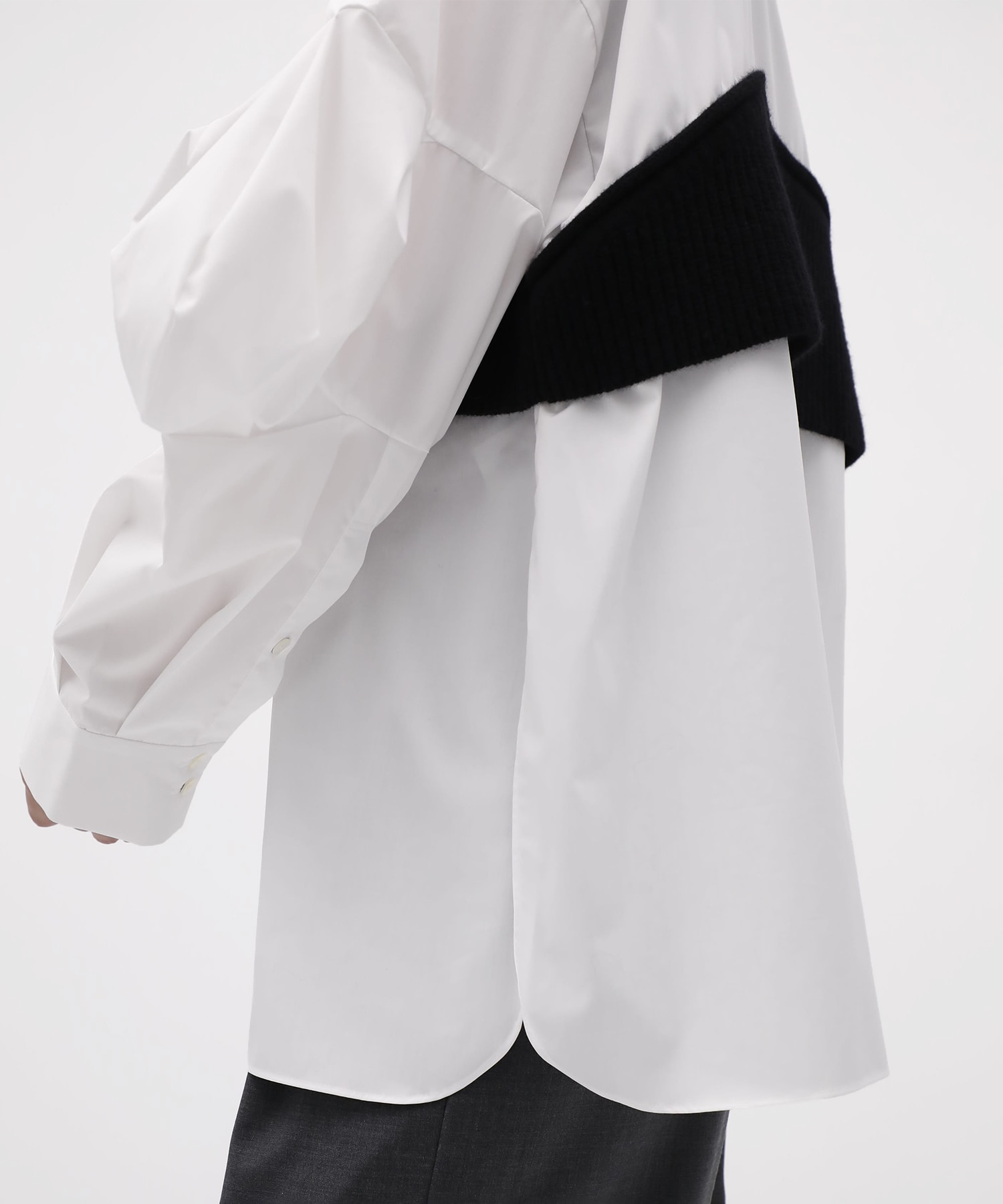 KNIT-DOCKING SHIRT ENFOLD