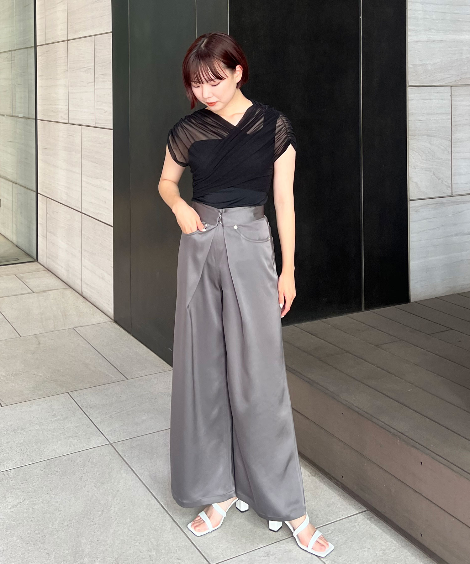 別注 SATIN WIDE PANTS JOHN LAWRENCE SULLIVAN