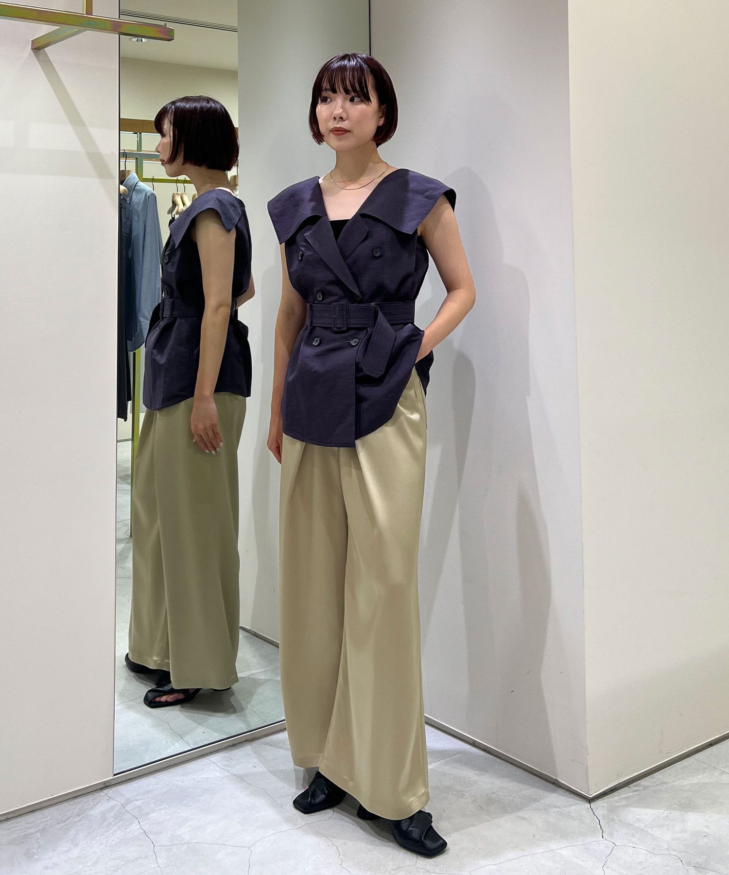 別注 SATIN WIDE PANTS JOHN LAWRENCE SULLIVAN