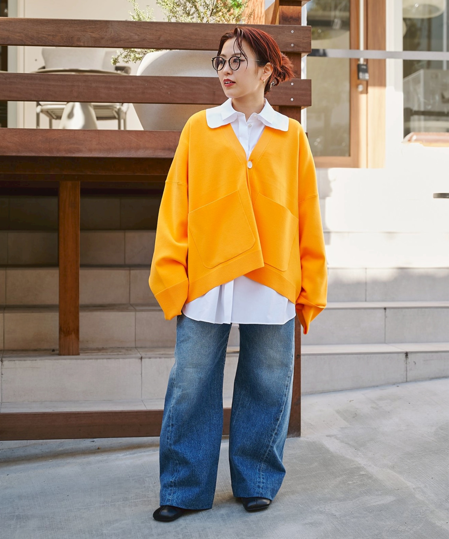 BOX WIDE-CARDIGAN ENFOLD