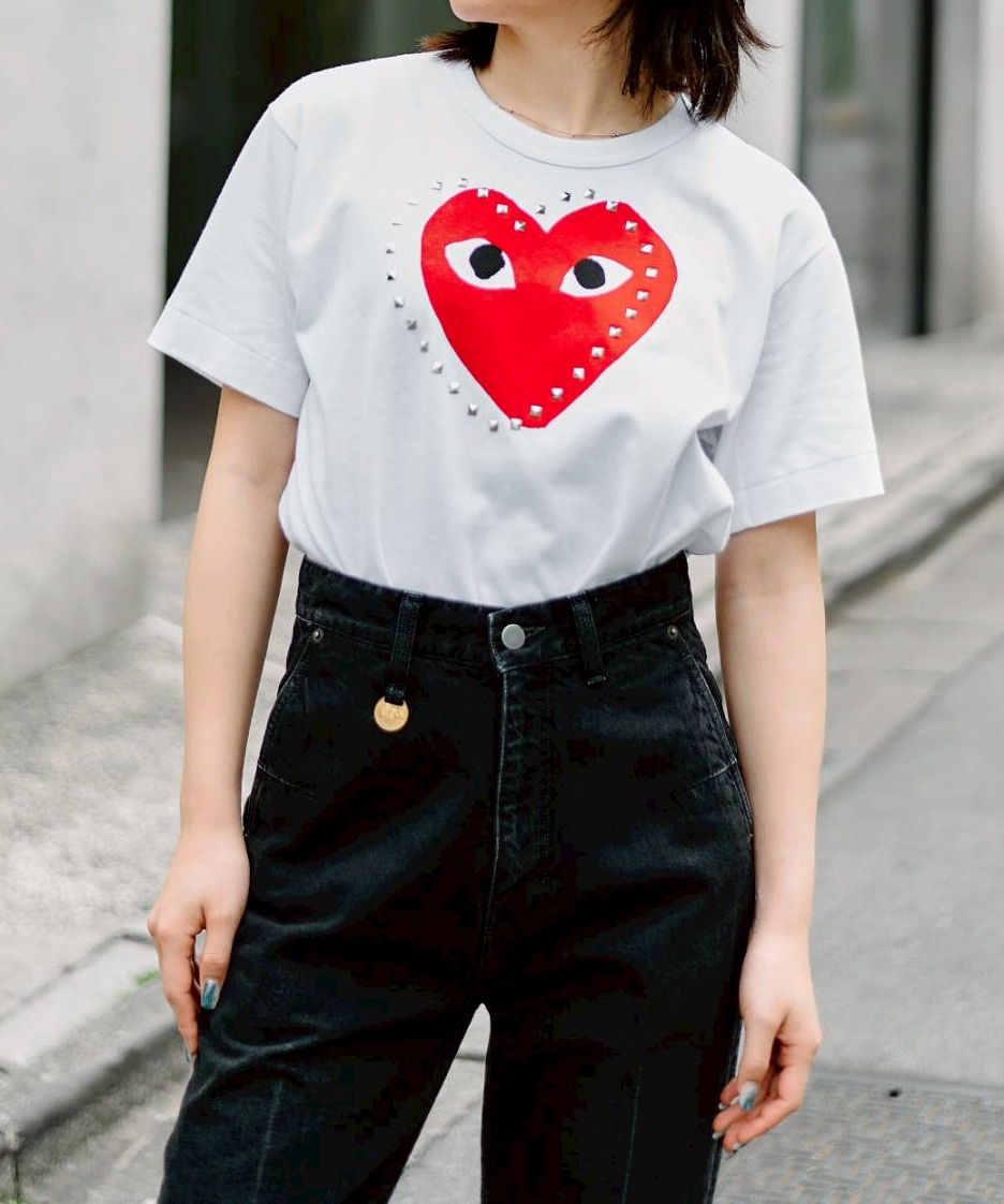T-SHIRT LOGO STUD STUD PRINT PLAY Comme des Garcons