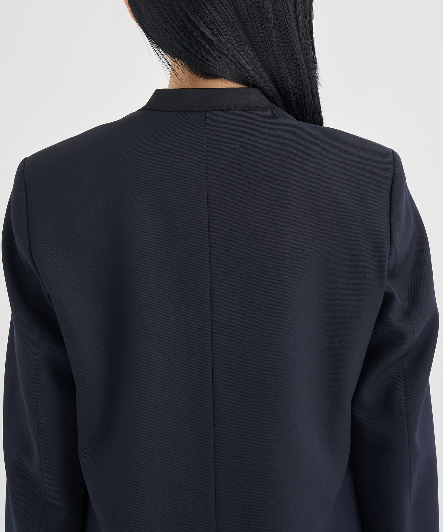 BLACK FORMAL NO COLLAR JACKET CINOH